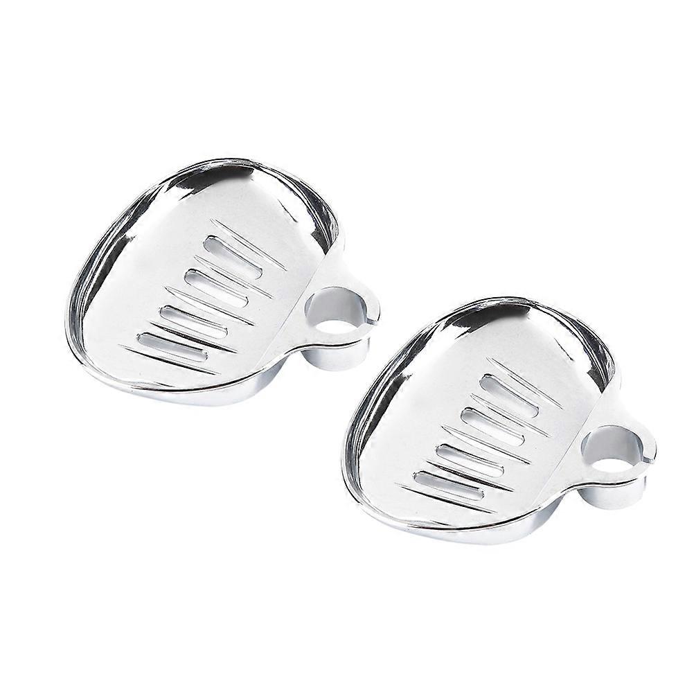 Circular Sector Soap Holder 2Pcs Silver Suitable For Shower Bathroom Kitchen Features Drainage Soap Storage