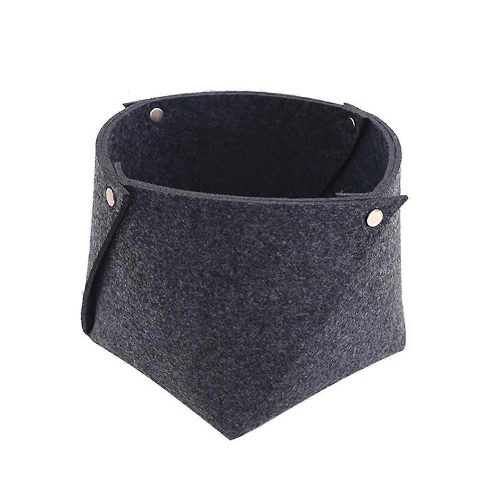 Felt Desktop Organizer Basket Dark Grey for Holding Small Stuff 3Pcs Set