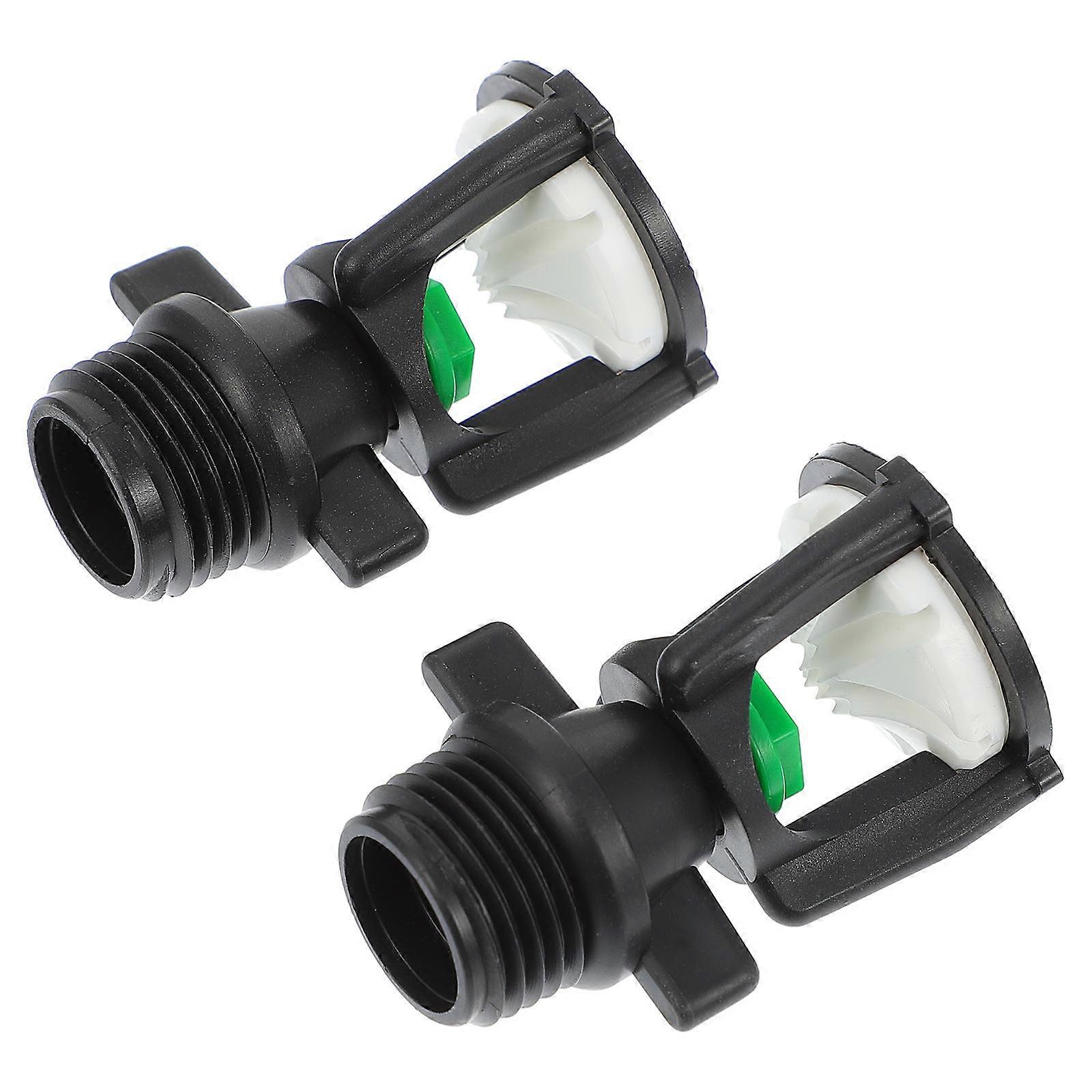 Misting Spray Nozzle For Gardening 2Pcs Black Durable Plastic Construction