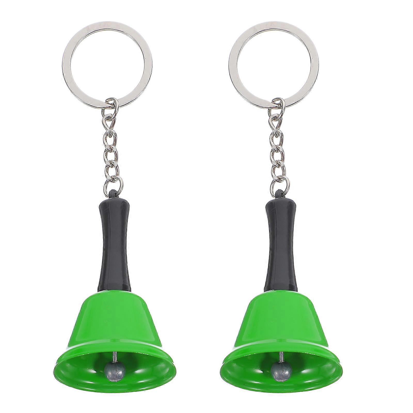 4Pcs Green Metal Bells Keychain for Multifunctional Keyring Use