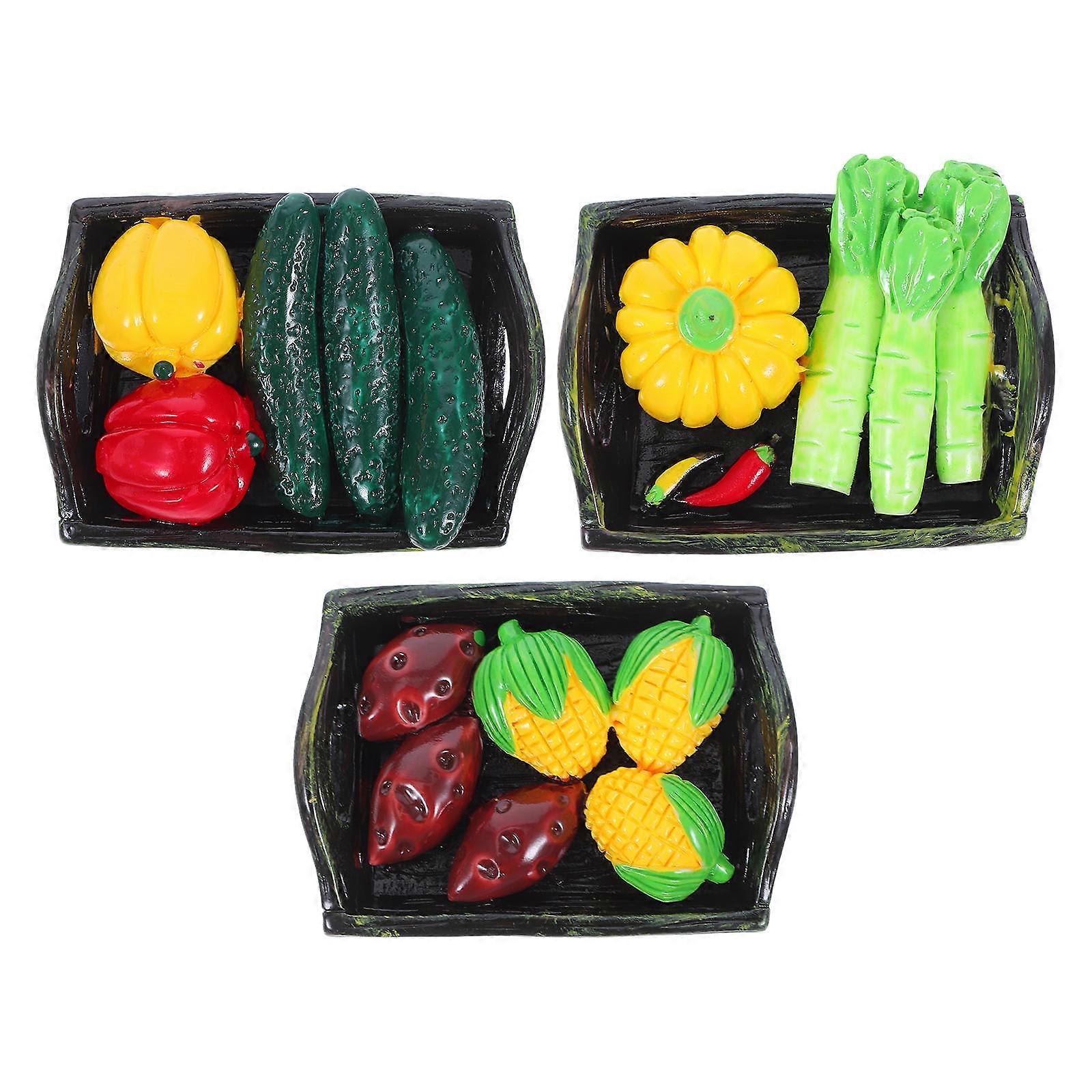 Mini Basket Doll House Vegetables Decor for 15Pcs Assorted Styles