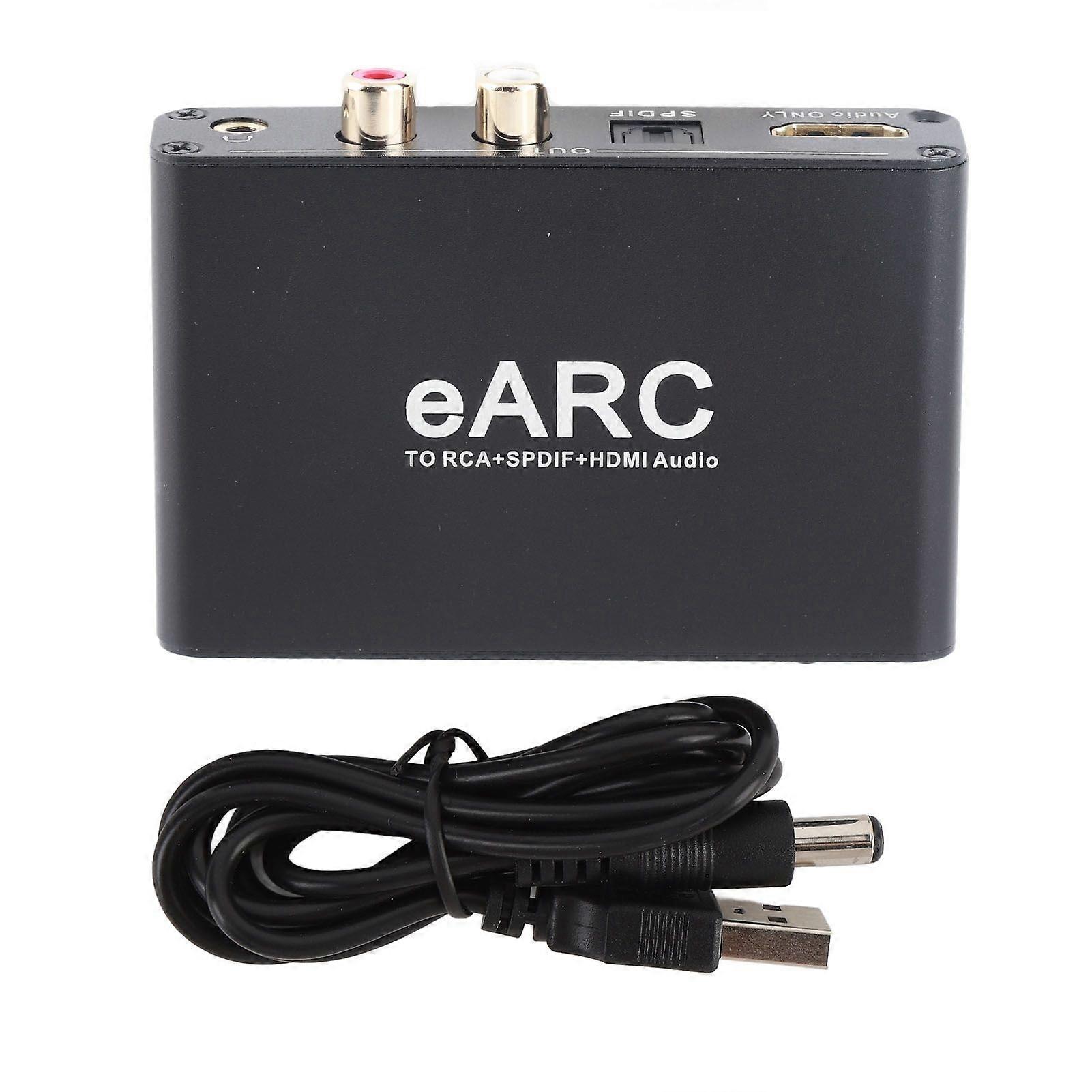 EARC ARC Sound Extractor HD Multimedia Interface Optical 3.5mm Output HD Multimedia ARC Adapter for HDTV Speaker Amplifier