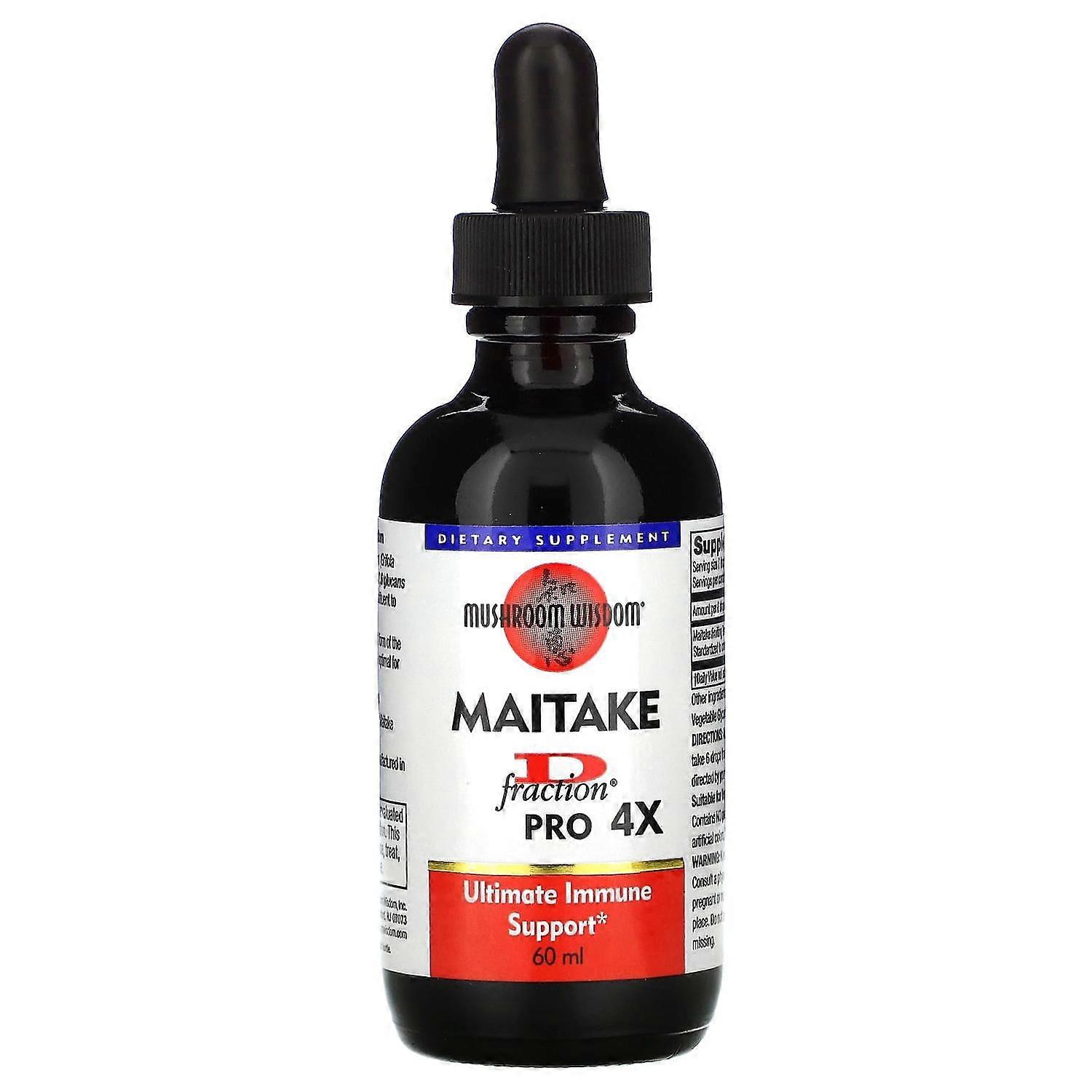 Mushroom Wisdom, Maitake D-Fraction, Pro 4X, 60 ml