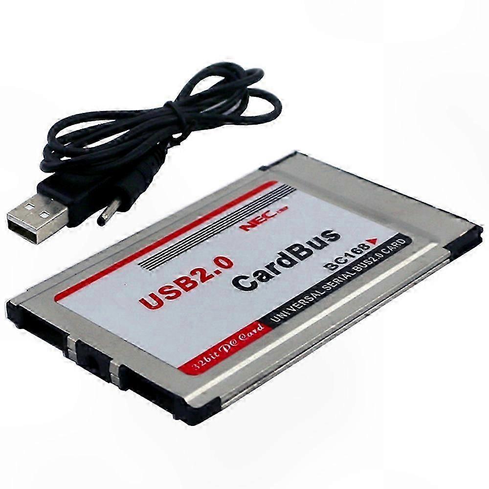 Dual Port USB 2.0 CardBus Adapter for Laptop Computers