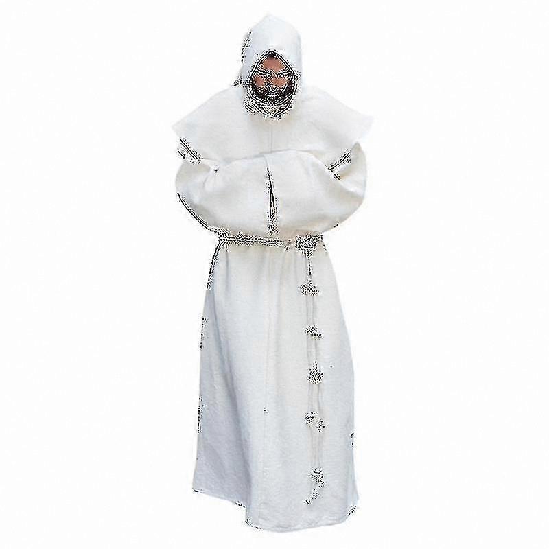 Medieval Monk Costume Robe with Hood for Men - Renaissance Frock Outfit