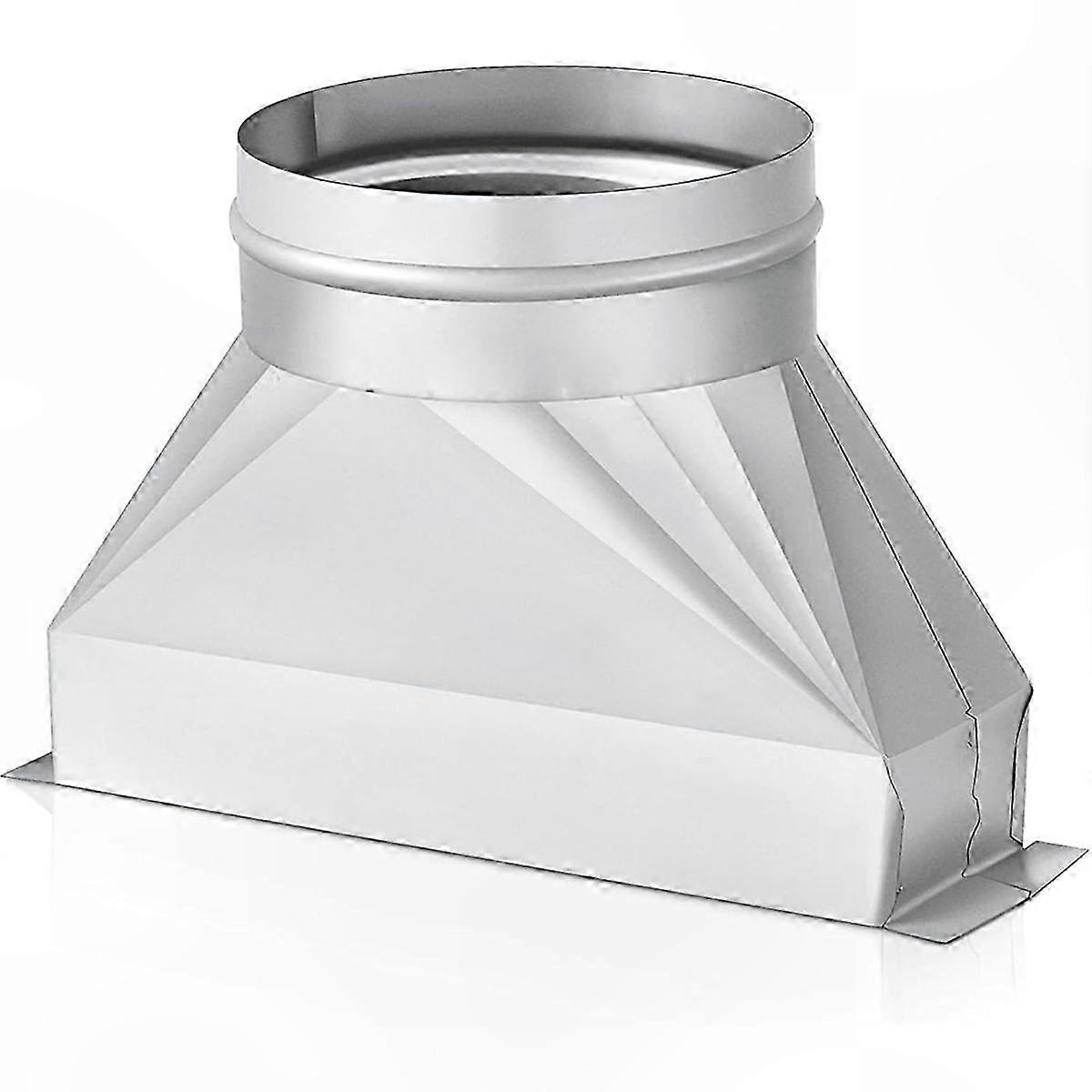 10 X 6 Inch Galvanized Rectangular to Round Duct Transition for Microwave Ventilation