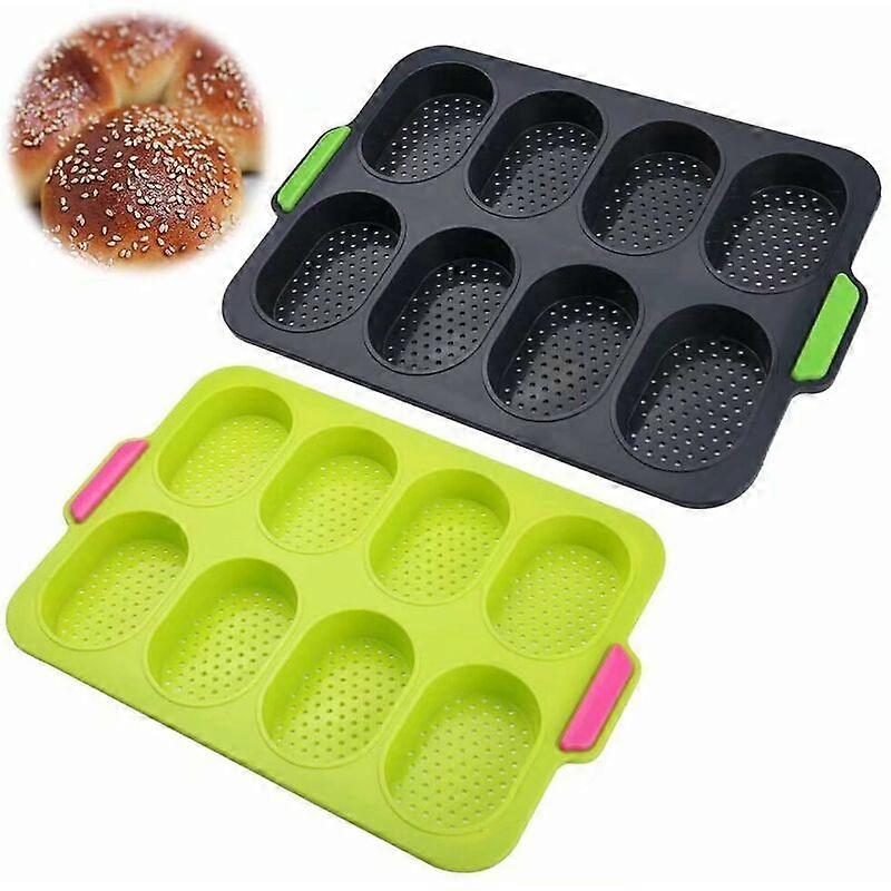 Mini Baking Tray,Milk Bread Mold French Bread Mold 8 Grids Silicone Bread