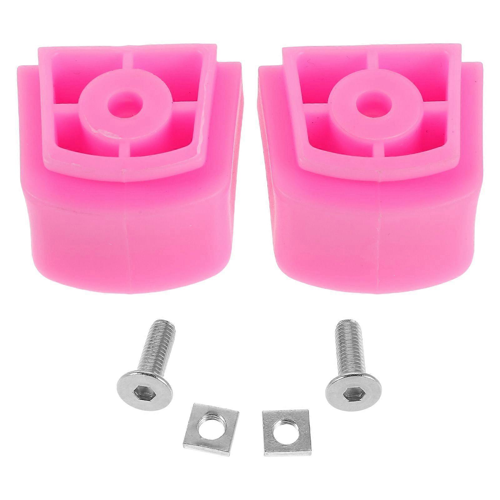 2pcs Universal Inline Brake - Girls Roller Skate Parts Rubber Stopper Block With Screws For Skating Replacement Accessories (Pink)