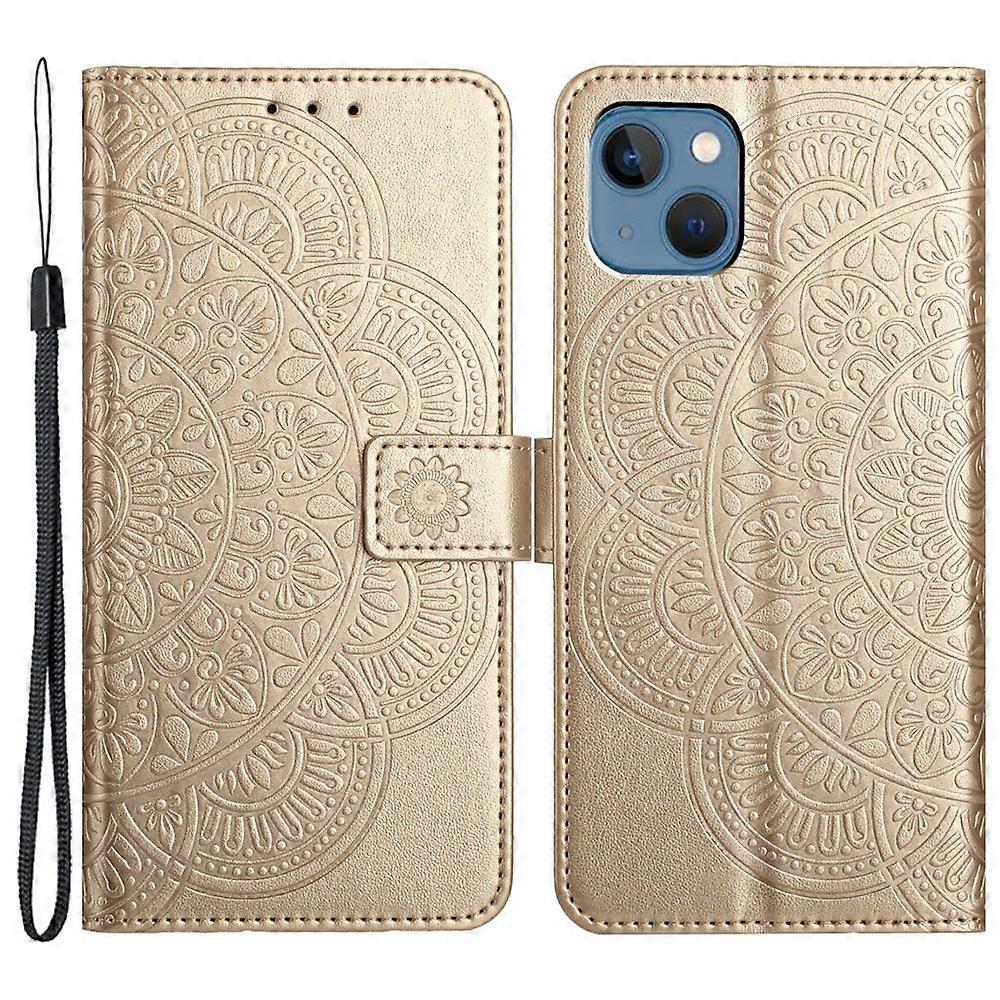 Compatible For iPhone 14 Plus Wallet Case Flower Pattern Flip Design Phone Protector