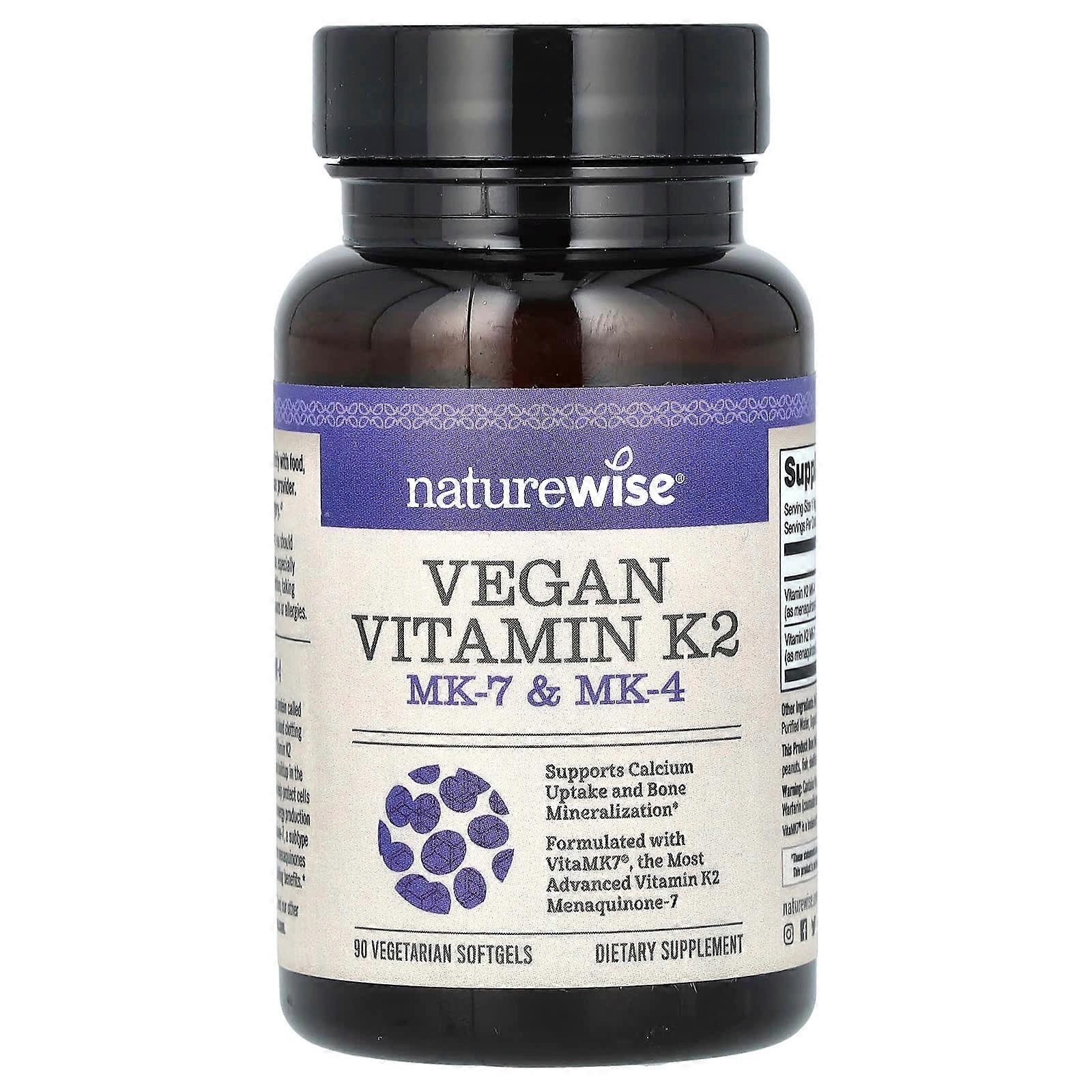 Vegan Vitamin K2, MK-7 & MK-4, 90 Vegetarian Softgels