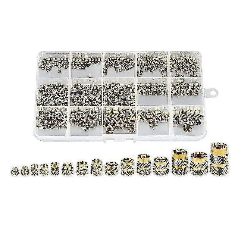 300Pcs Thread Knurled Nuts, Brass Knurled Threaded Insert Nuts, Brass Threaded Inserts for 3D Printi