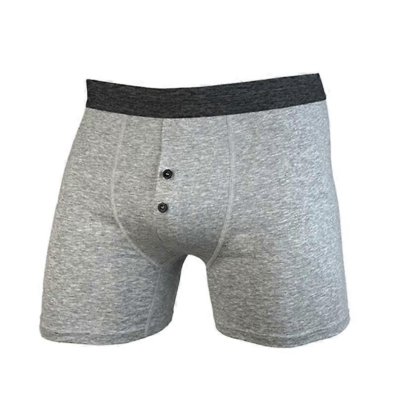 Plus Size Men's Cotton Underwear with Button Fly  Breathable Long Crotch Boxer Shorts for Big and Tall Men