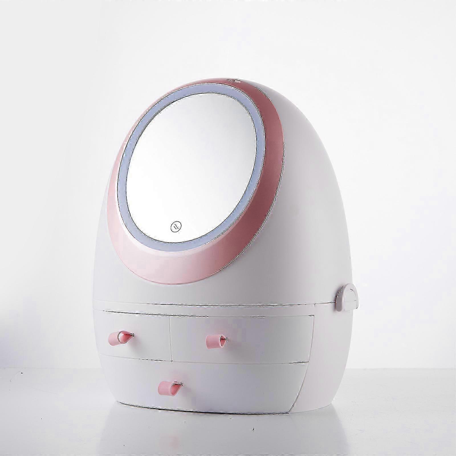 Cosmetic Rack Usb Charging Dust-proof Drawer Type Durable Led Light Portable Adjusted Storage Box 25-26s