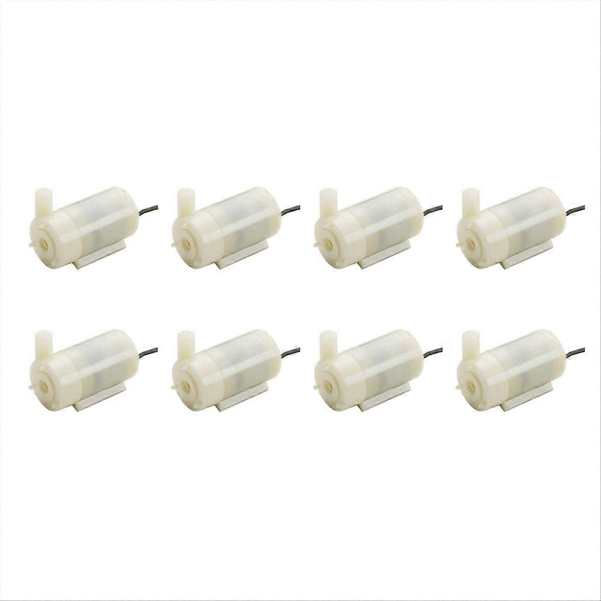 8pcs White Silent Mini Submersible Pump for DC3V 5V Horizontal