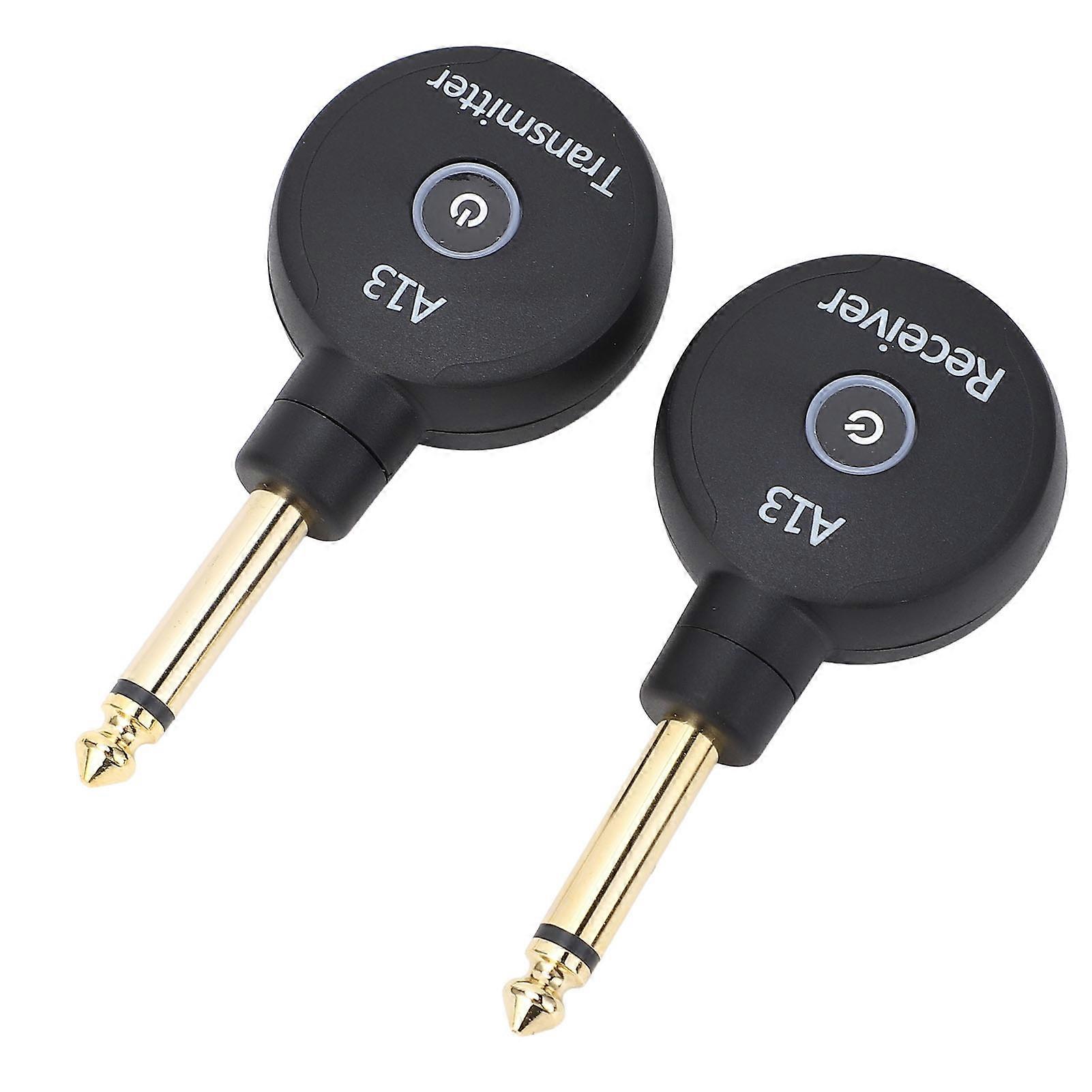 משדר מקלט אלחוטי 2.4GHz עם שקע 6.35 מ"מ למקלדת כינור בס לגיטרה חשמלית מרחק העברה של 100 רגל 