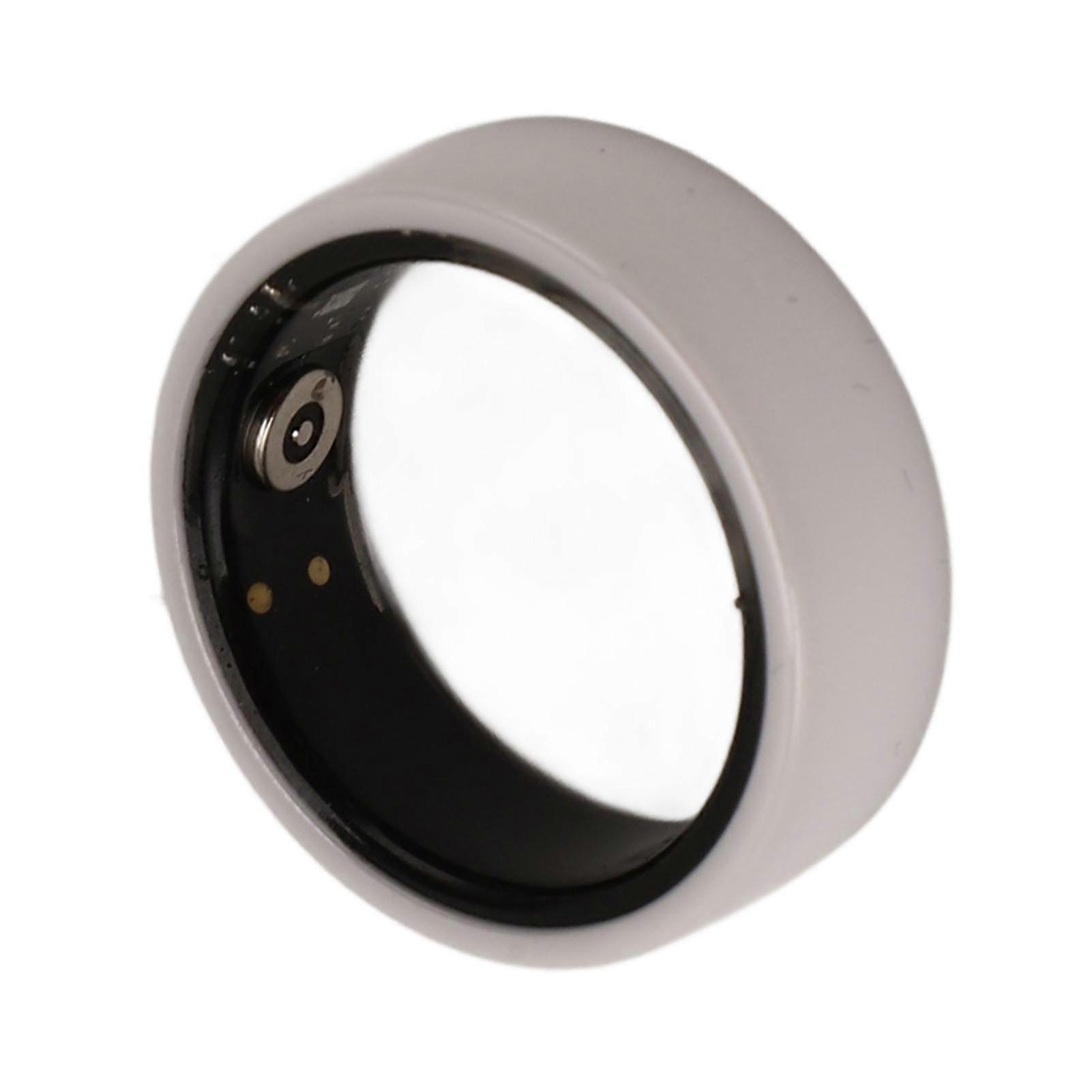 Smart Ring White IP68 Waterproof BT Pedometer Sleep Monitoring Rechargeable Smart Ring Health Tracker for Daily Use Fitness 9 