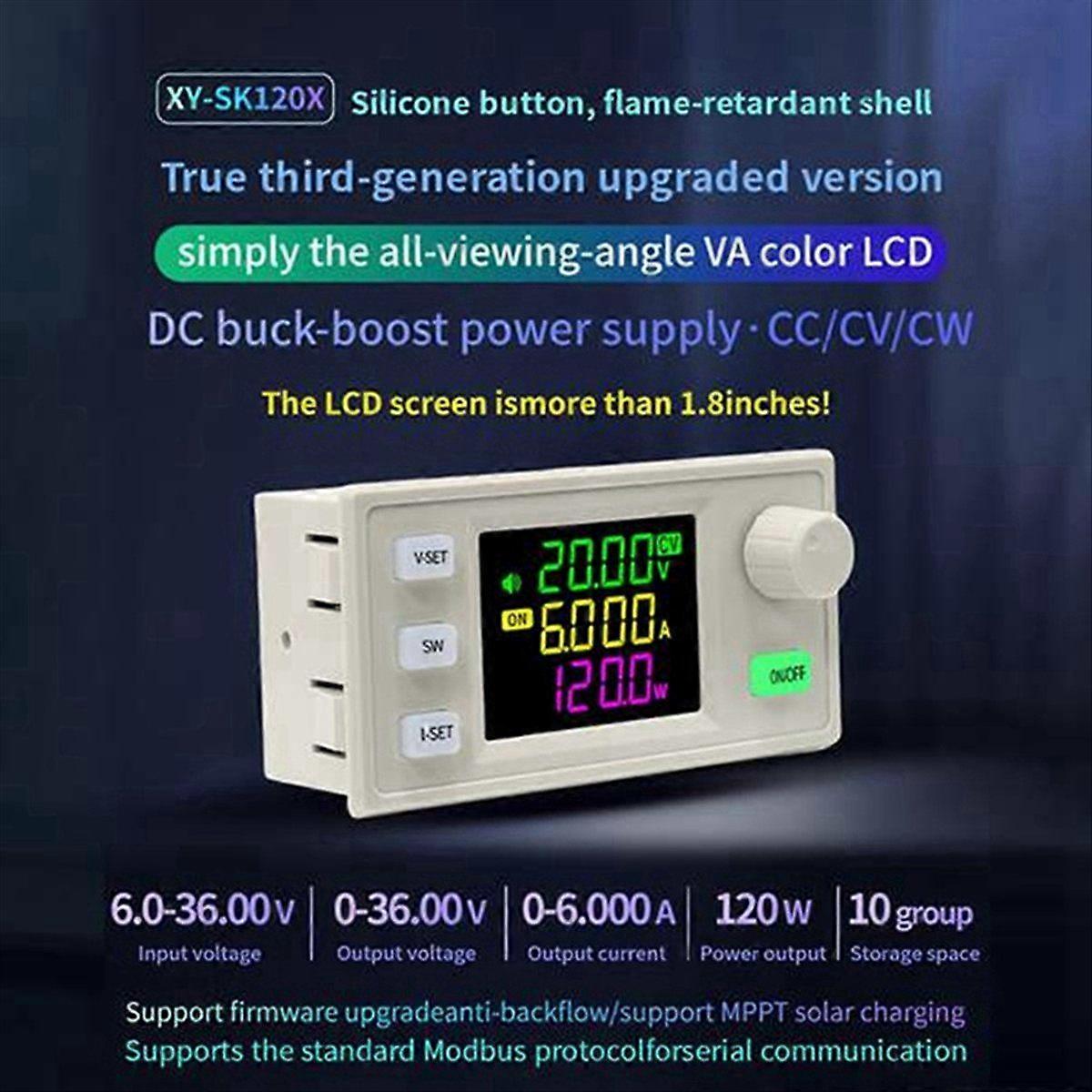 SK120X CNC DC Regulated Power Supply+K485X Module DC-DC Step Up/Down Bench 6-36V to 0-36V 120W USB