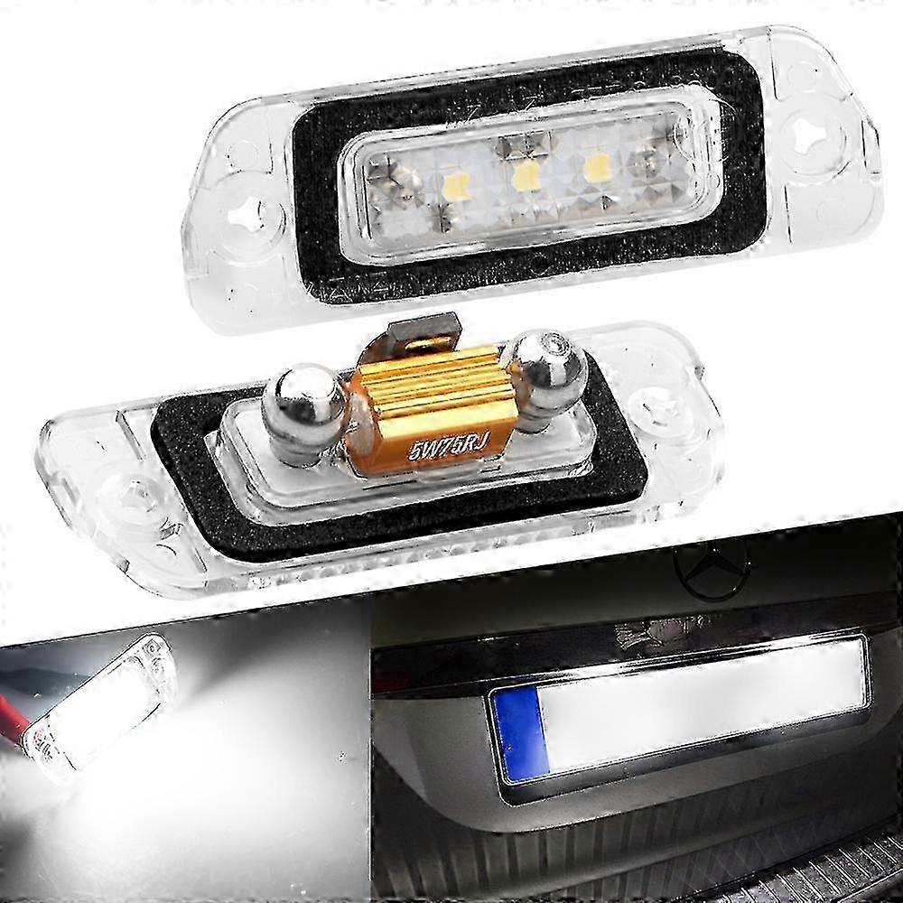 LED license plate bulb without error canbus, 2 pieces, for Mercedes benz W164 x164 W251 ml class GL R, Light HE 6000K