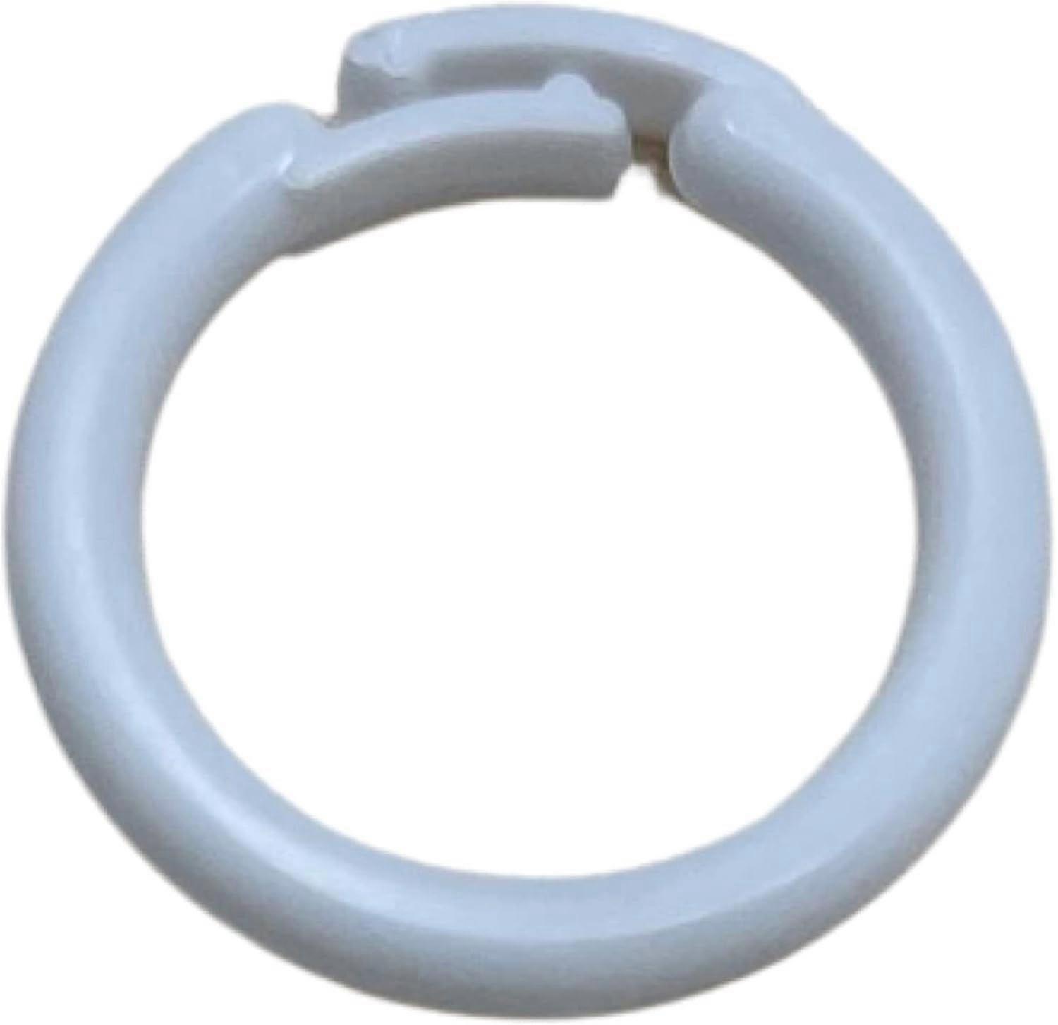 Plastic Split Ring Curtains Roman Shades Valances (White,