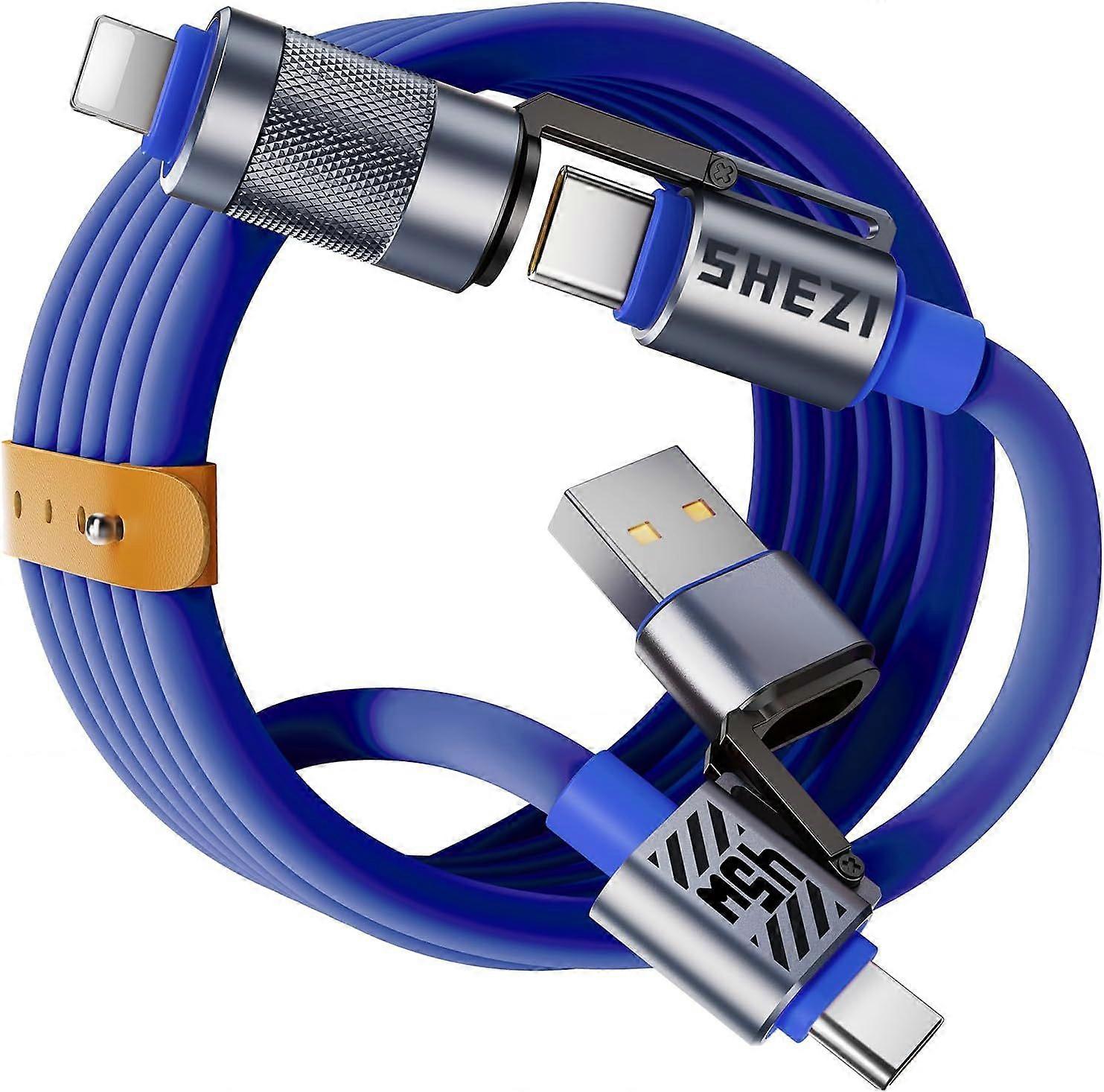 4 in 1 USB C Cable 60W Fast Charging & Data Transfer, Thicker Silicone Multi