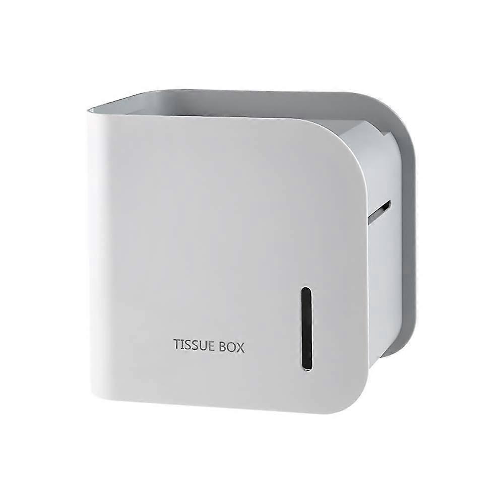 Toilet Rolls Wall Mounted SelfAdhesive Storage & Garbage Bin Waterproof Gray/White