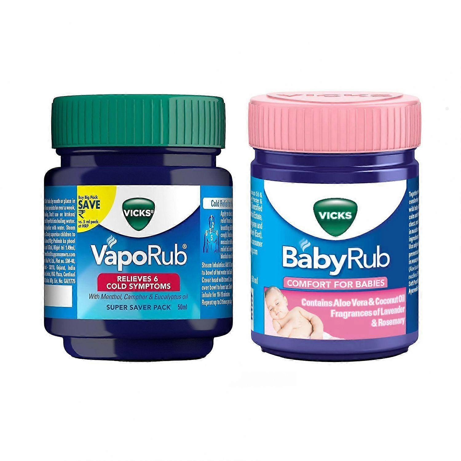 VapoRab and BabyRab Set (50 ml + 50 ml), VapoRub and BabyRub Set, Vicks