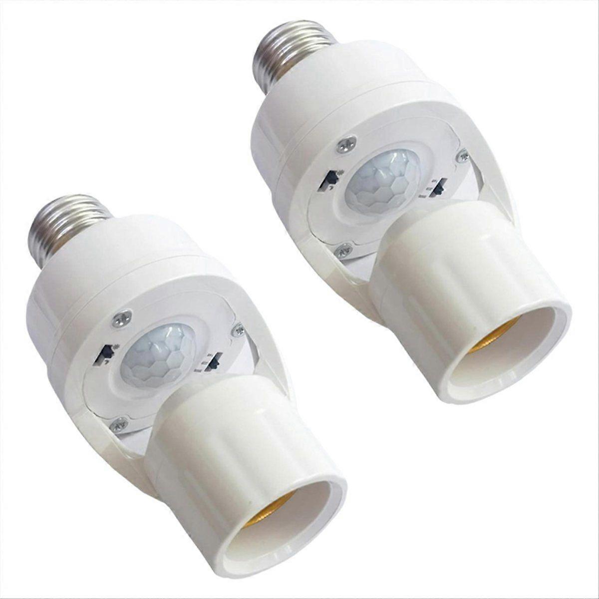 Smart E27 PIR Motion Sensor Light Bulb Socket Adapter Auto on/Off with Radar Induction and Adjustab
