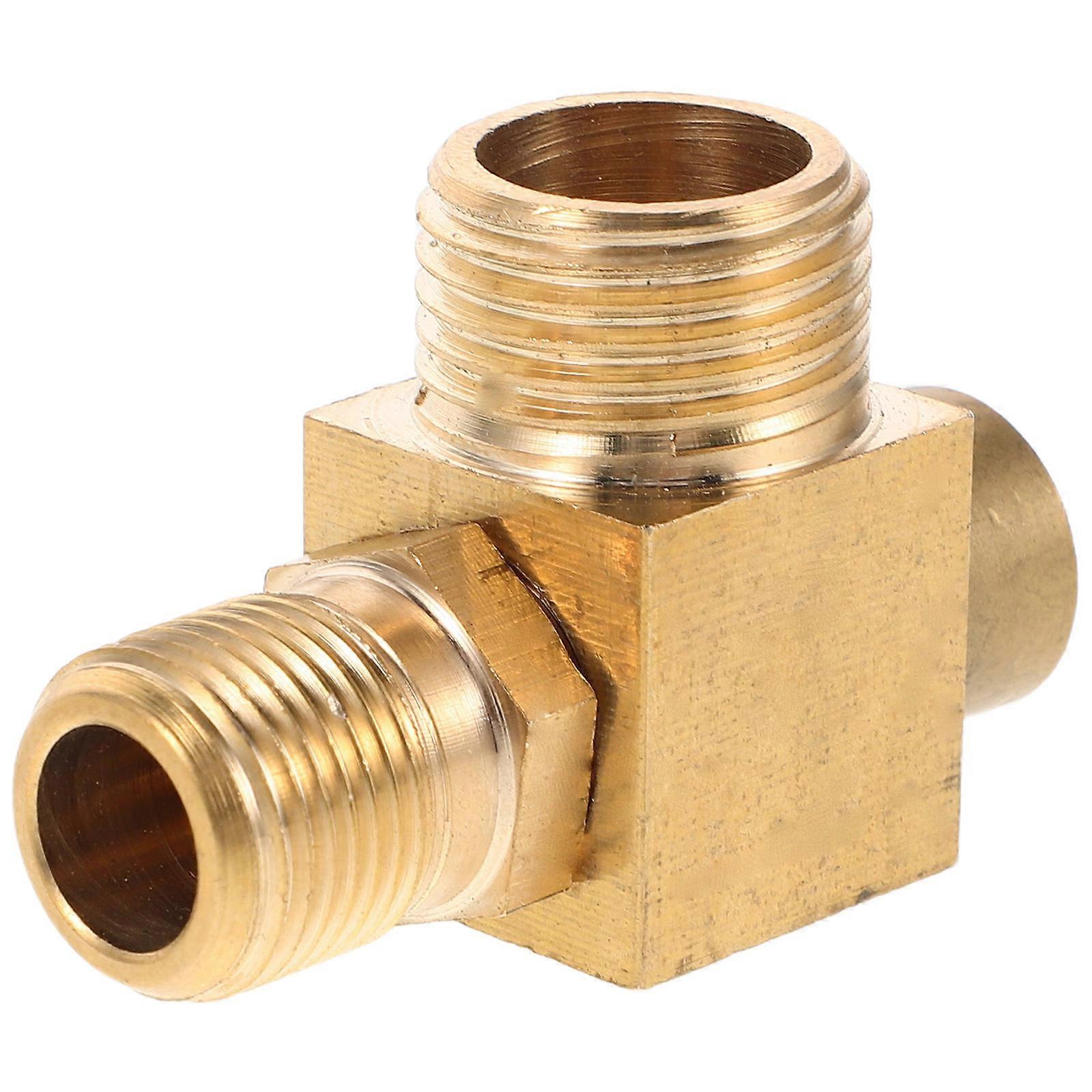 Air Compressor Check Valve Equipped with Copper 3-Port Threaded Connector for Home