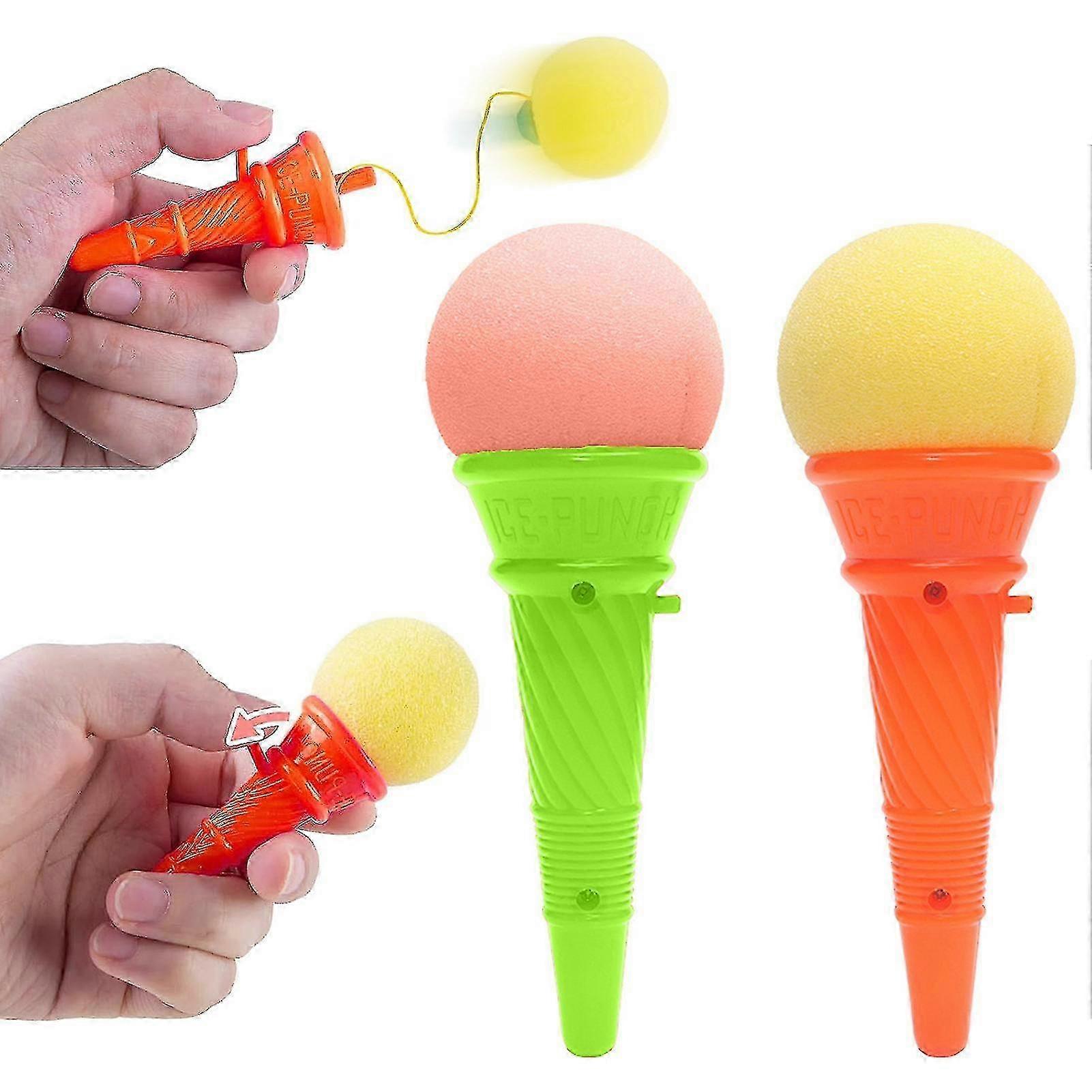 Catapult Ball Toy Fun Foam Ball Ice Cream Shooter Party Favors Catapult Toy with Button Push Action for Kids