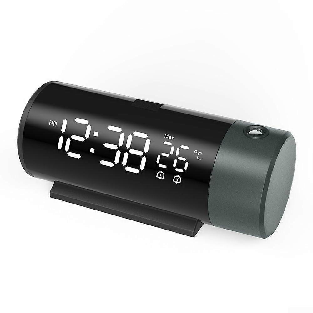 Projection Alarm Clock with 180° Rotatable LED Display, USB Charging, Temperature Display, 4 Brightness Levels