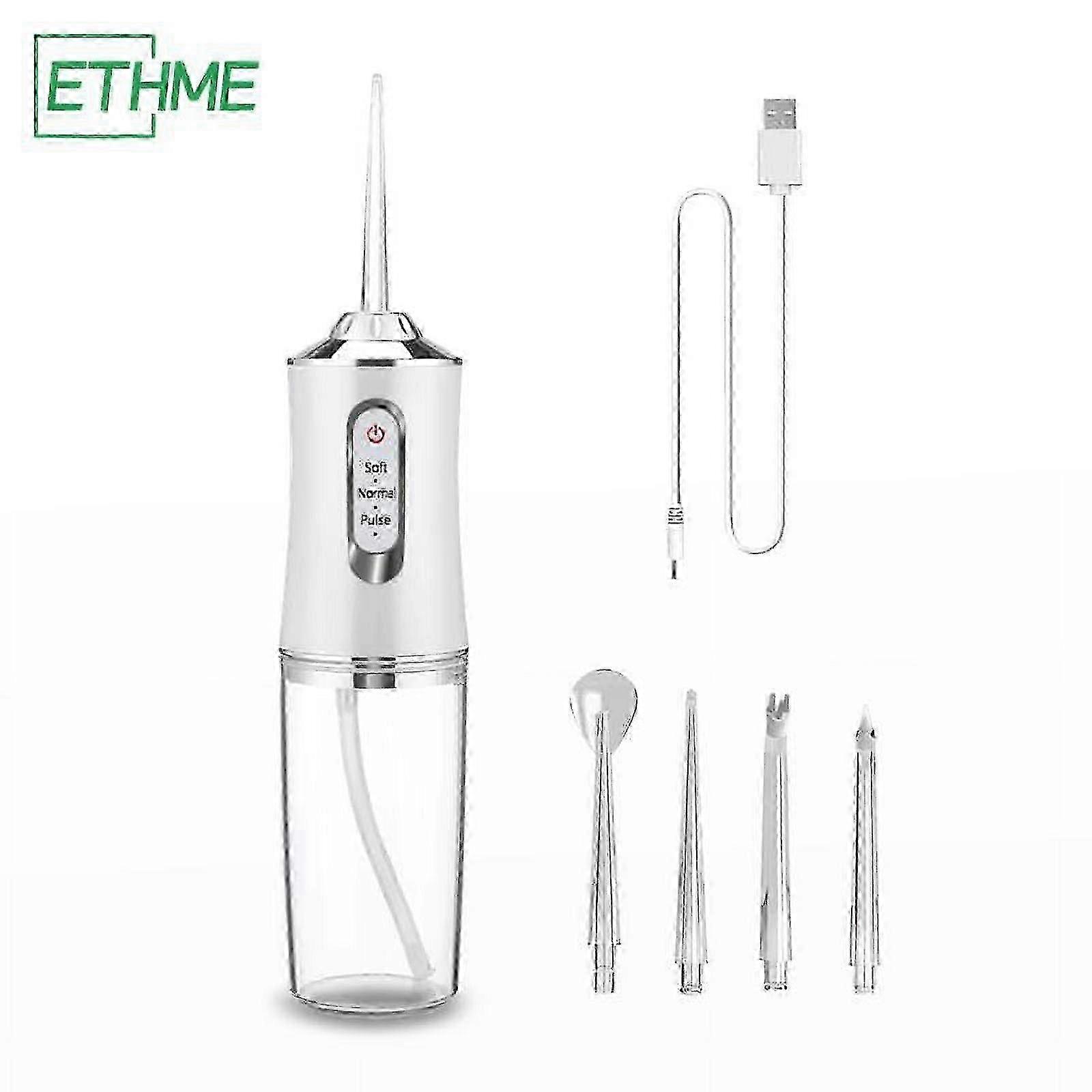 ETHME 4-in-1 Water Flosser Toothbrush, 3 Modes 4 Jets Cordless, Portable & Recyclable, Strongest Cheaper Water Flosser for Home Travel Gift