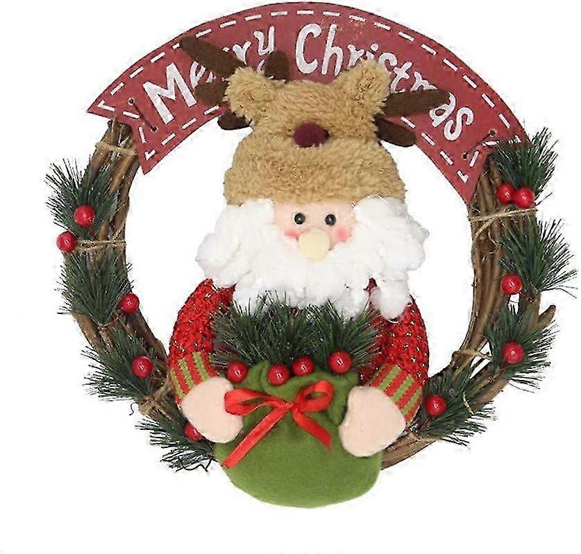 Christmas Hanging Decor Garland with Snowman Reindeer for Window Display