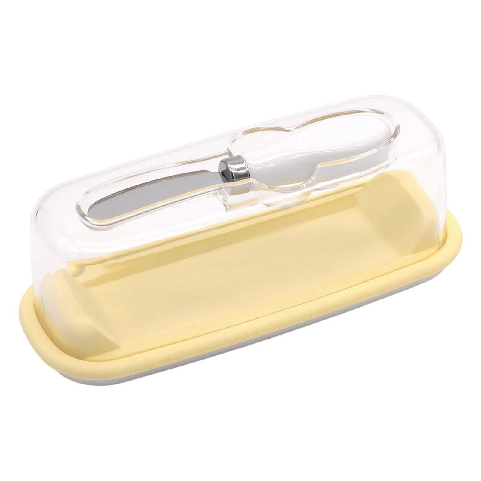 Square Butter Dishwasher Safe Container Ceramic Cutter Included Odor Proof Lid Convenient Refrigerator Organizers Multicolor