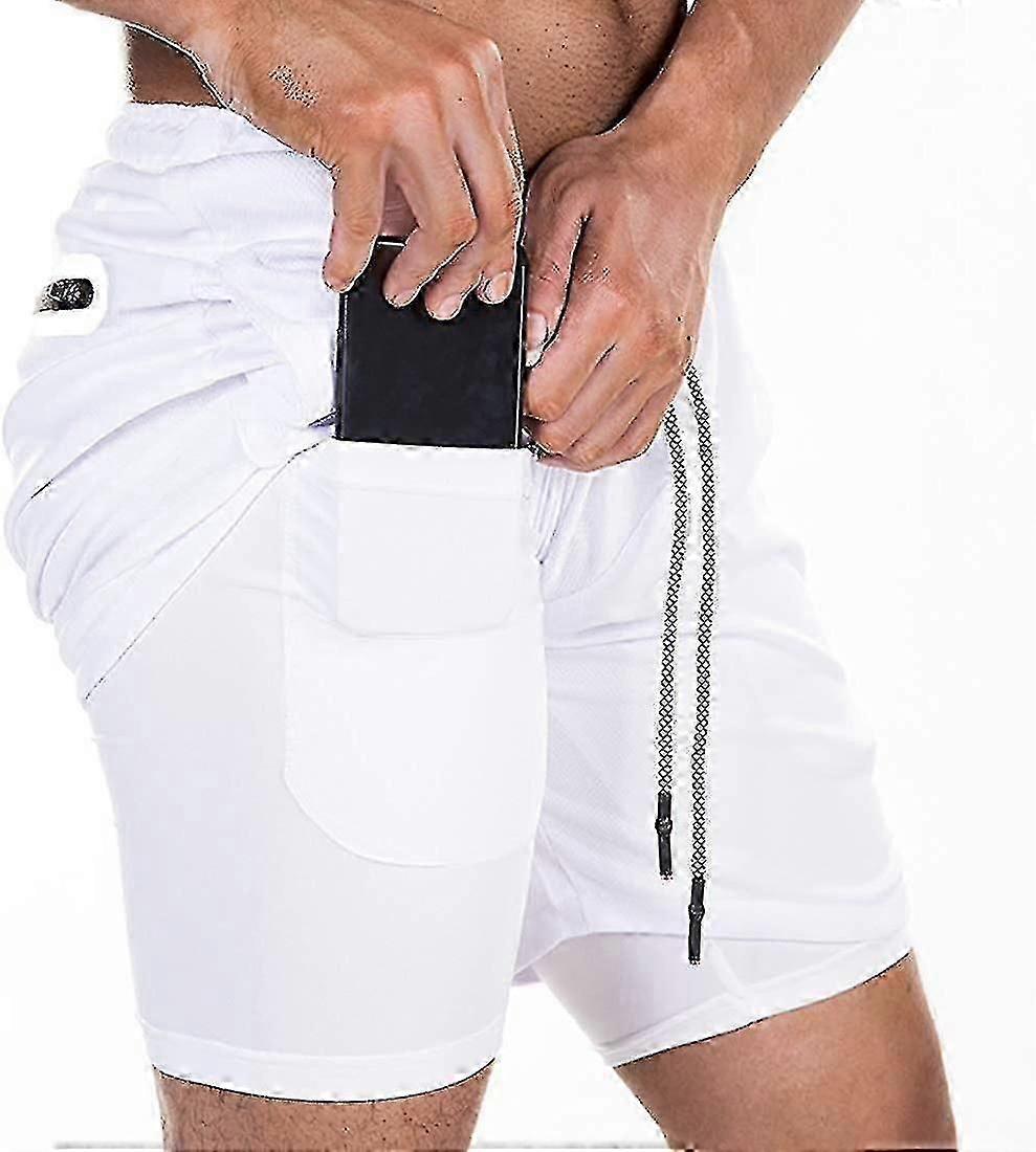 Męskie spodenki sportowe 2 w 1 Lekkie siłownie Trening Quick Dry H