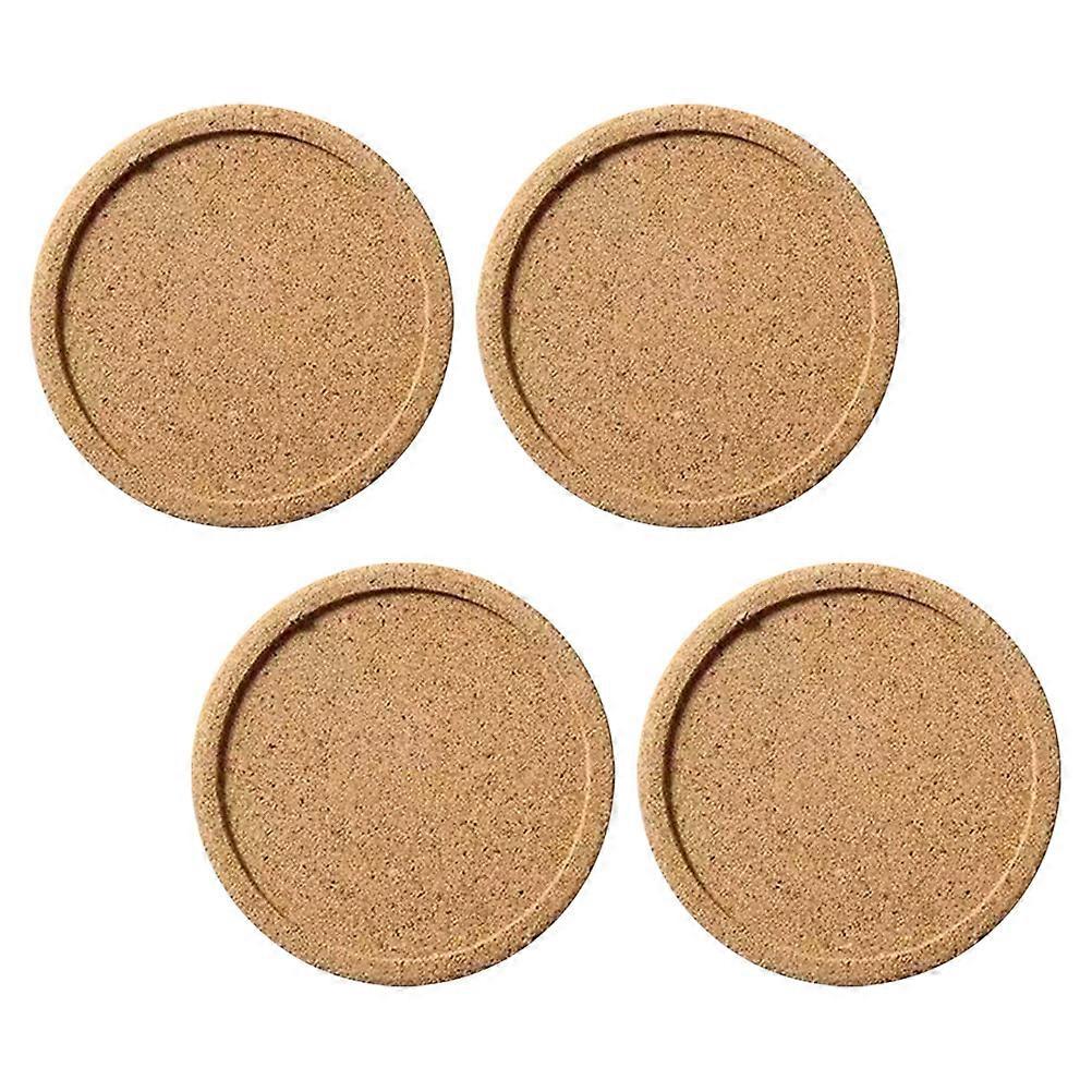 Multi-Purpose Cork Trivets Non-Slip Portable 10cm Diameter Natural Color 4Set