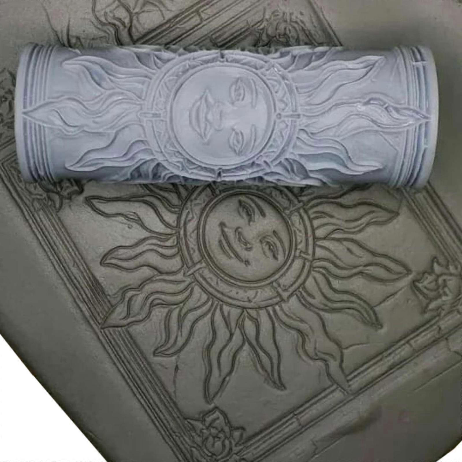 Clay Tile Roller Pottery Tool Creative Bird Ceramic Printing Roller Printed Clay Texture Rollers Crafting Supplies Multicolor