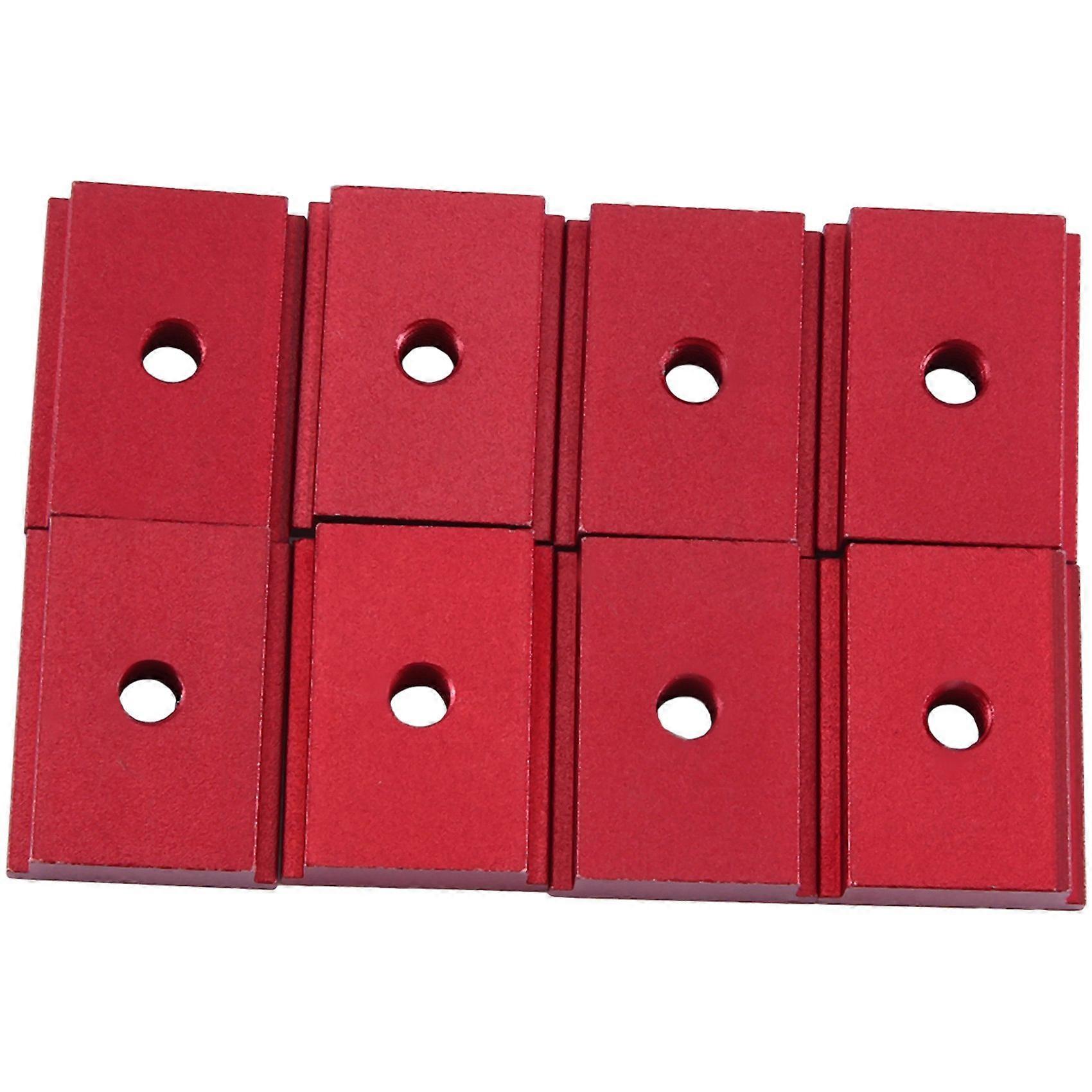 8 Pieces of M6 T Type Track Slider 30/45 Track Clamp Screw Groove Fastener Woodworking Tool Red