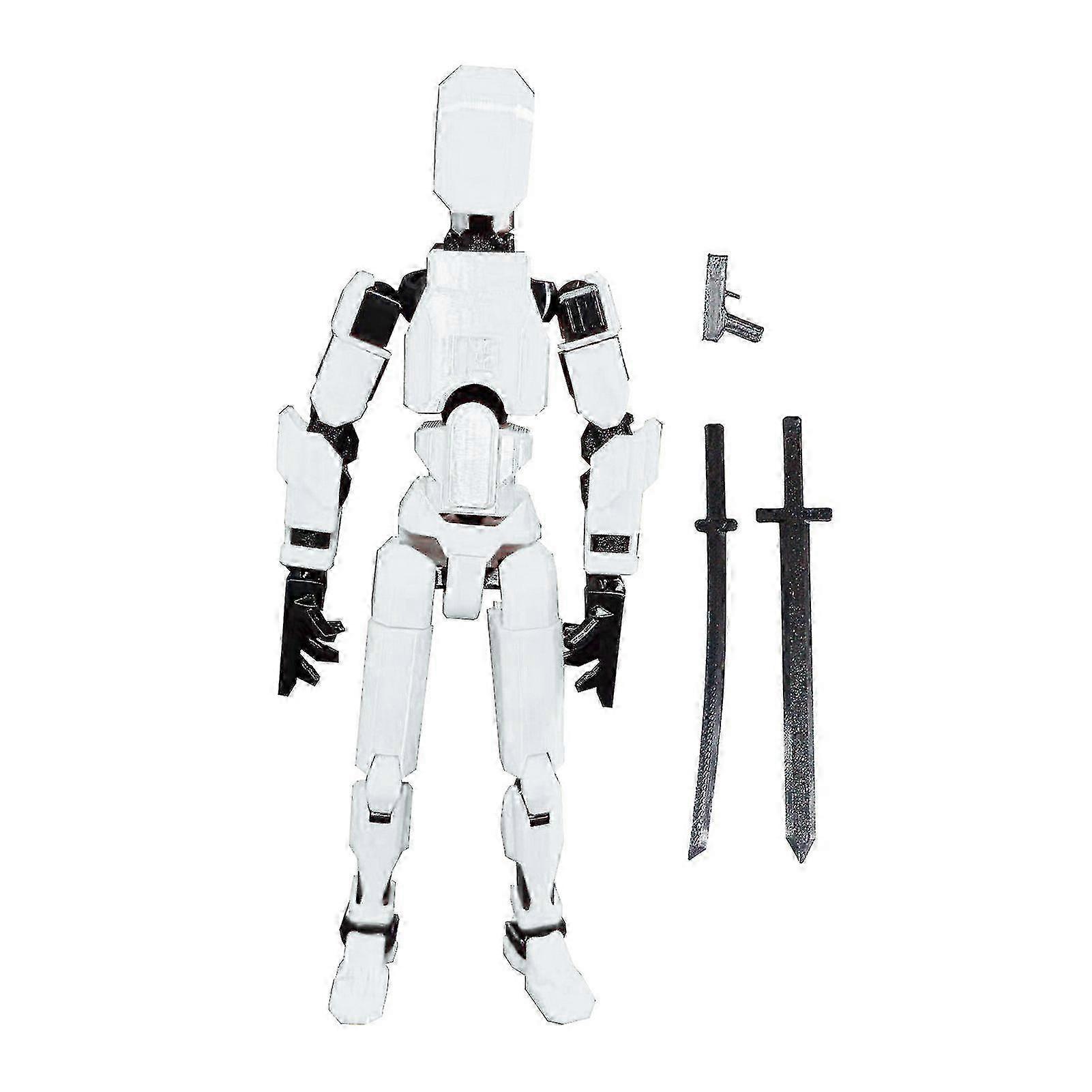 e 3D Printed Robot Action Figure with Weapon Multi-jointed Robot Model Movable Joint Figurine Desktop Decoration Ornament