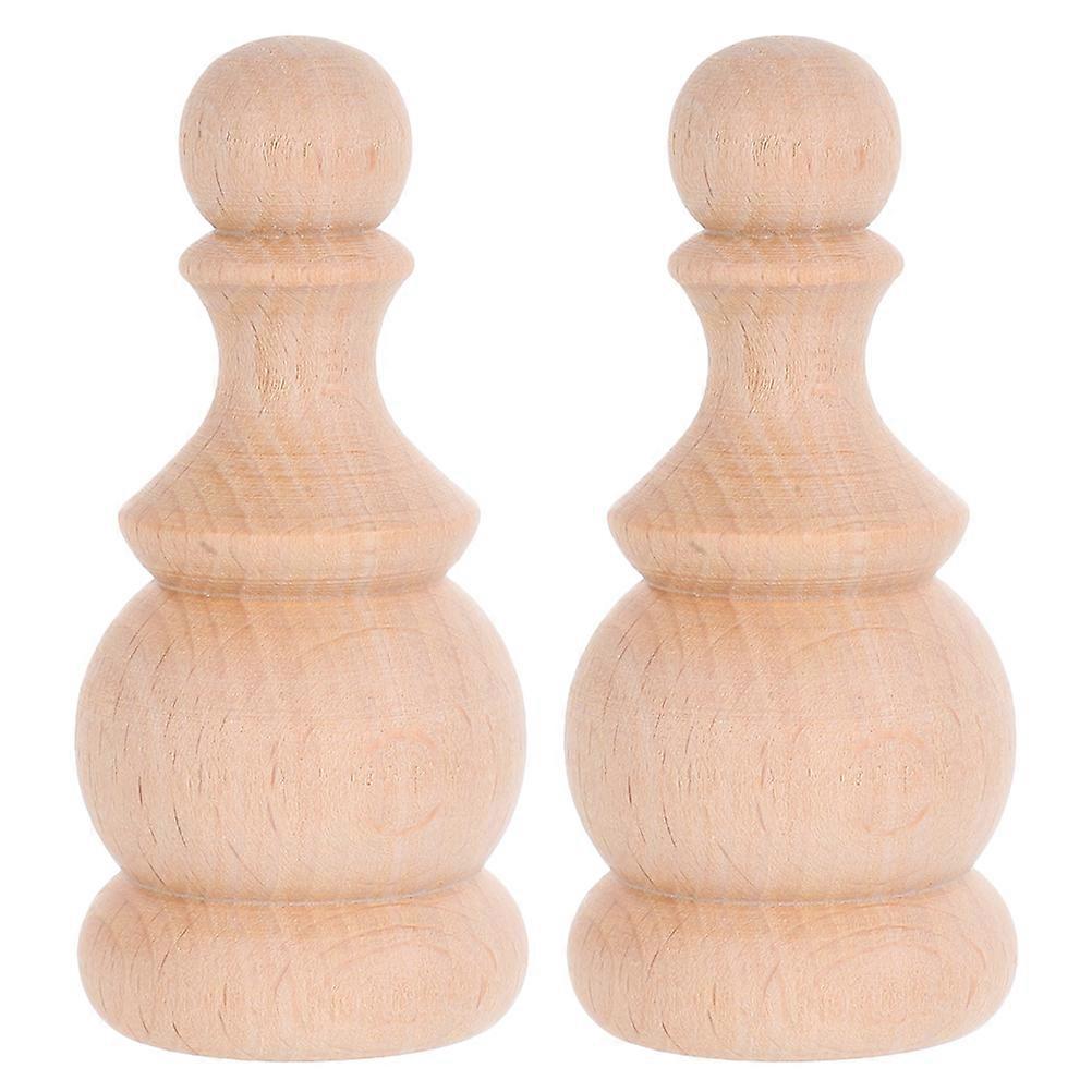 2Pcs Unfinished Wood Finials For Architectural Elements Staircases And Bed Posts Solid Wood Easy Installation