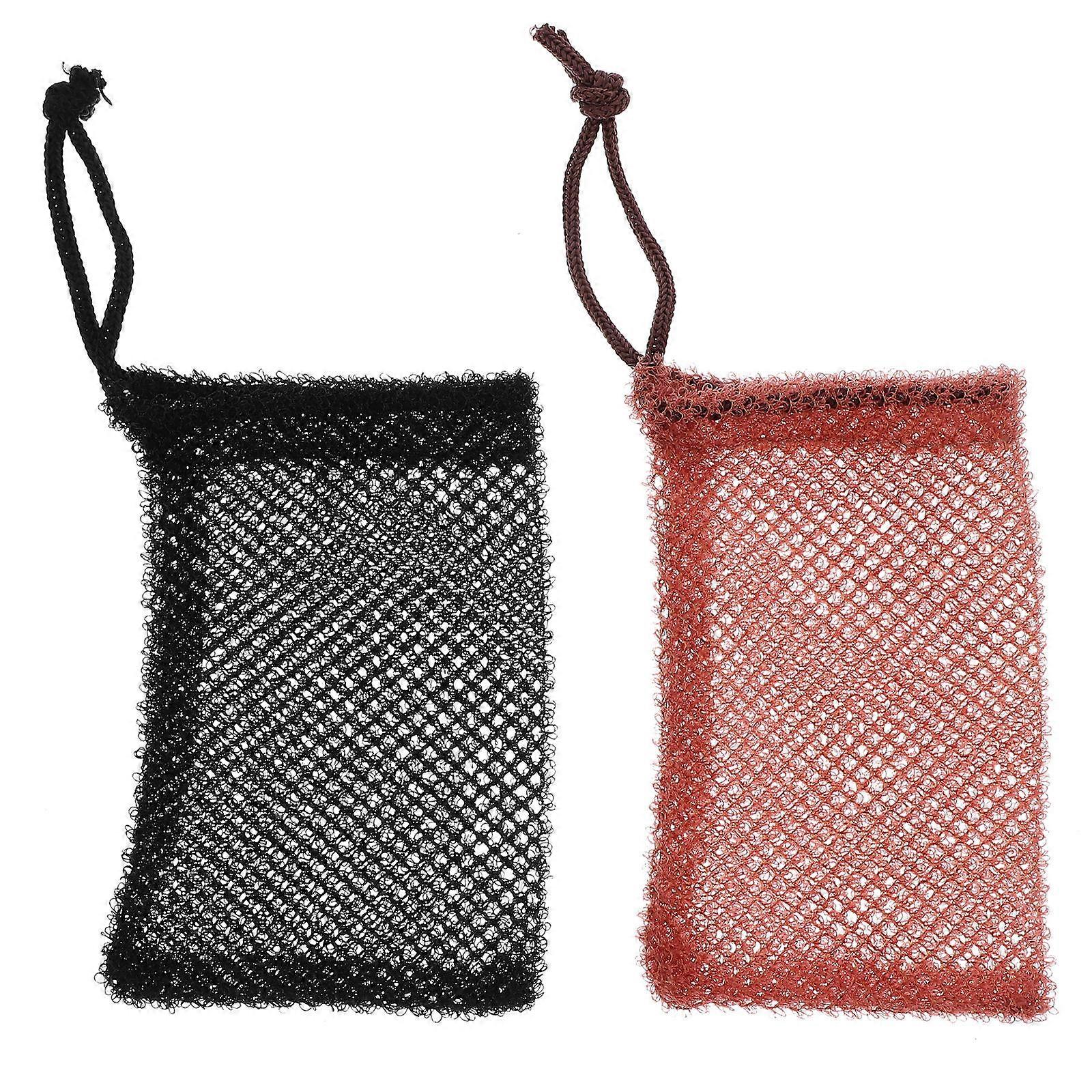 Nylon Soap Bag Foaming Net Pouch for Bath Use 2Pcs Set