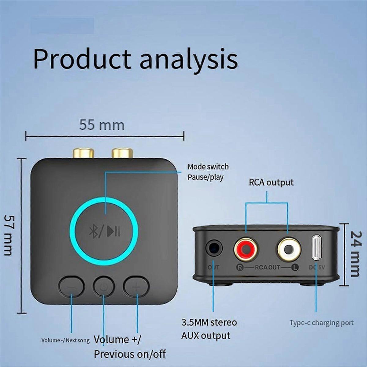  Bluetooth 5.1 Receiver to Aux/ Old Audio Amp Audio Player