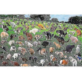 1000pcs Pooping Puppies Puzzle Funny Stress Relief Puzzle For Dog Animal Lovers