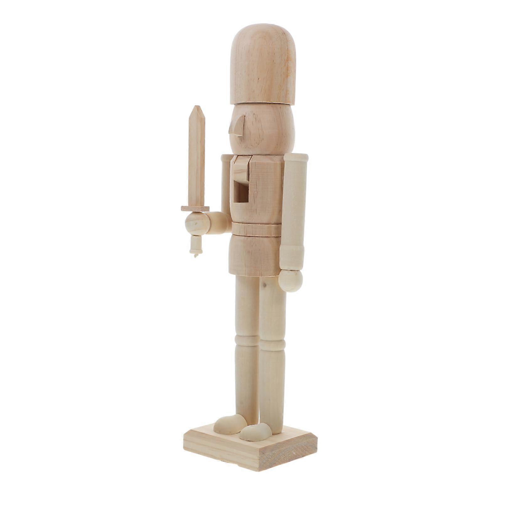 DIY Wooden Nutcracker Soldier Figure with Stable Base for Easy Paint  Christmas Decor