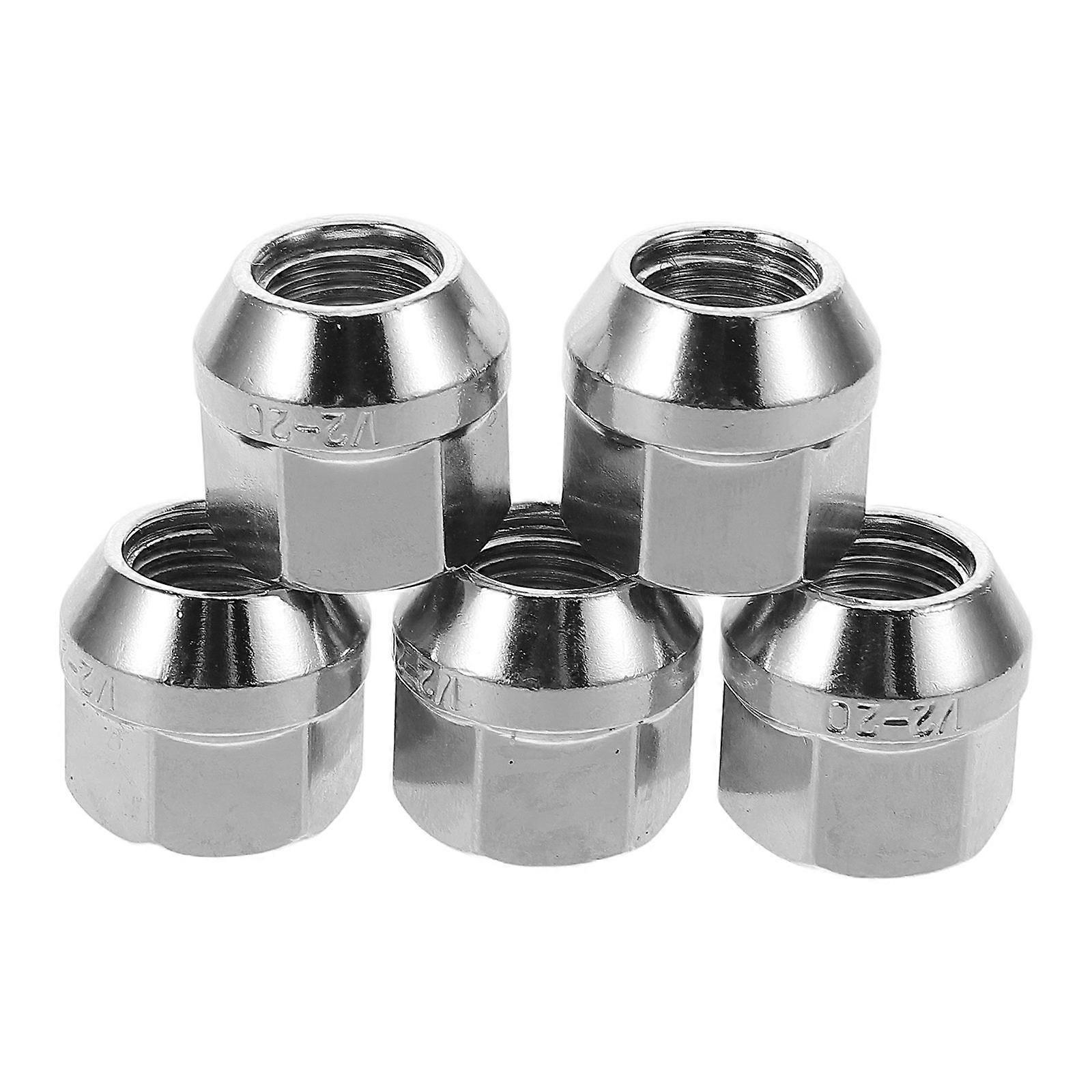 Silver Wheel Studs and Lug Nuts for Secure Fit with 5Pcs Car Flange Nut