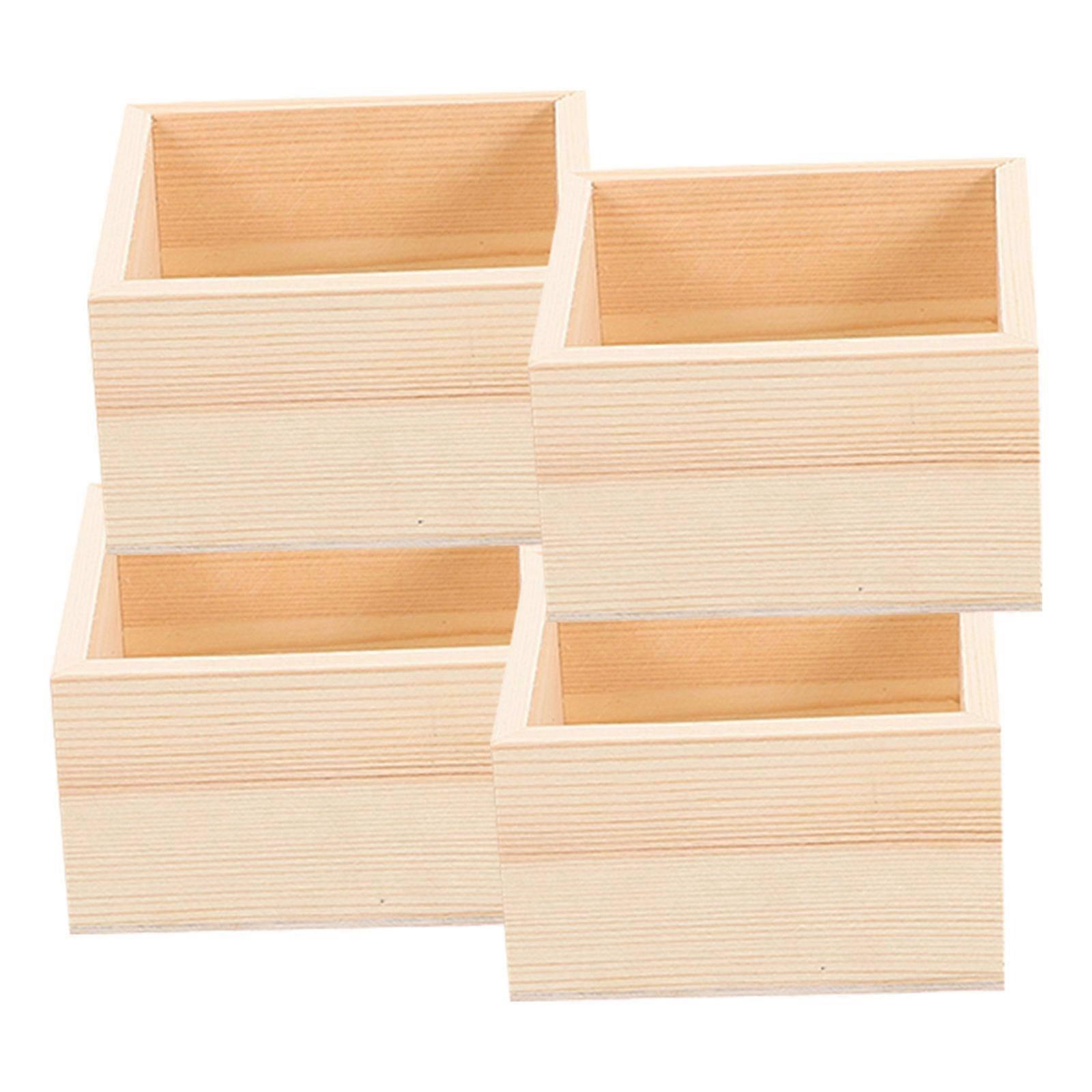 Wooden Storage Boxes Lidless Wooden Boxes for Storage 8Pcs