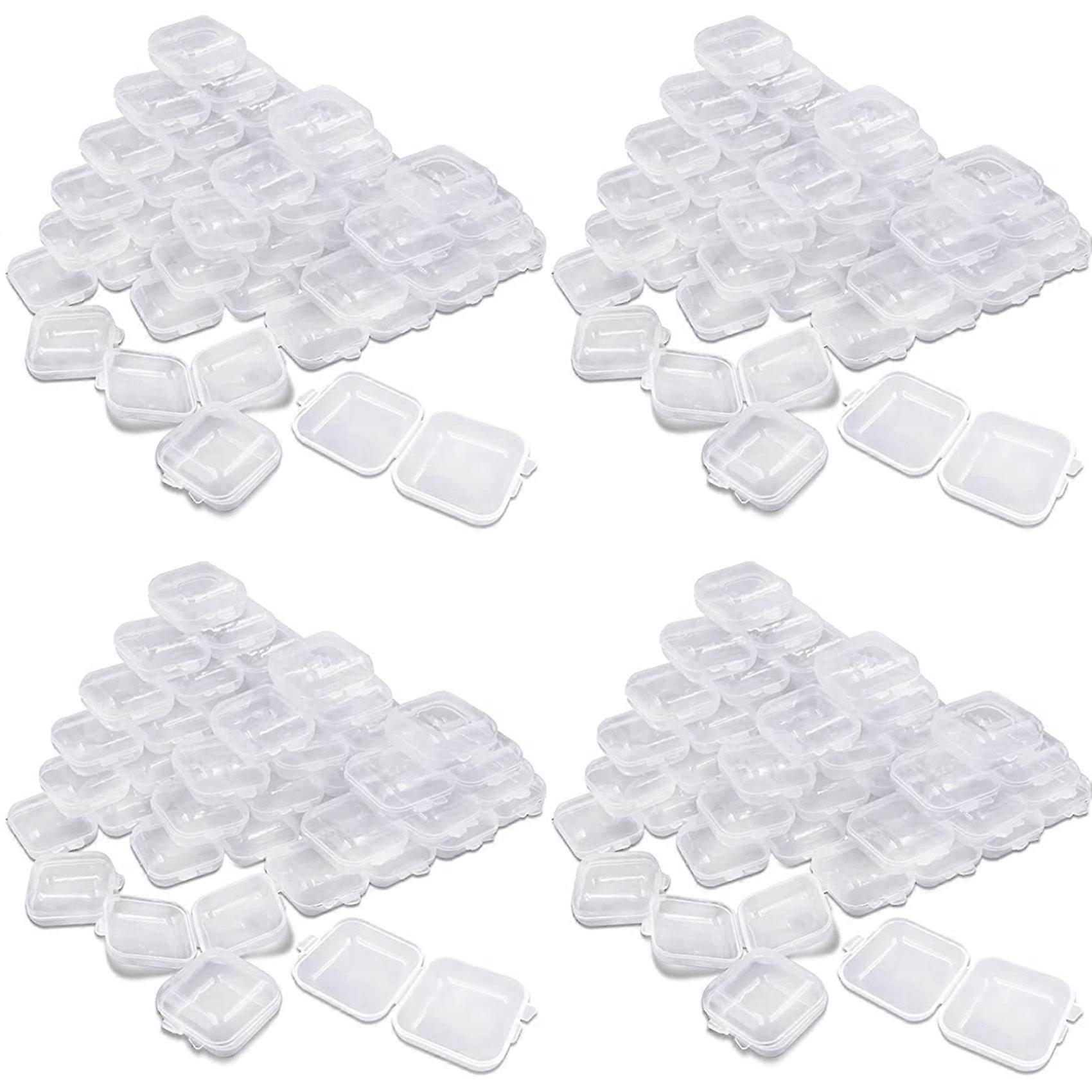 200Packs Small Clear Plastic Storage Containers,Mixed Empty Mini, Case with Lids for Small Items