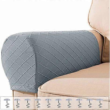 2-Piece Sofa Armrest Covers, Stretchable Elastic Armrest Covers with 10