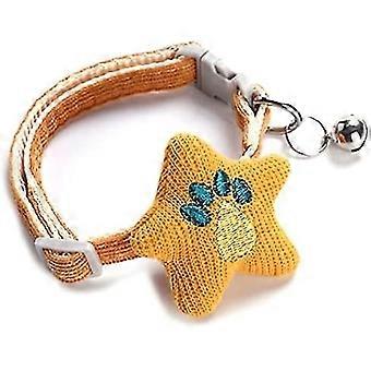 YOITEA Cat Collar Star Adorable: Cute Kitten Training Collar Pet Safety Collar Dog Neck Strap with Bell for Walking Hiking Outdoor