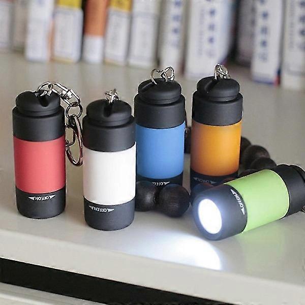 5-Pack Mini Flashlight USB Rechargeable LED Outdoor Small Keychain Lamp Portable Plastic Flashlight