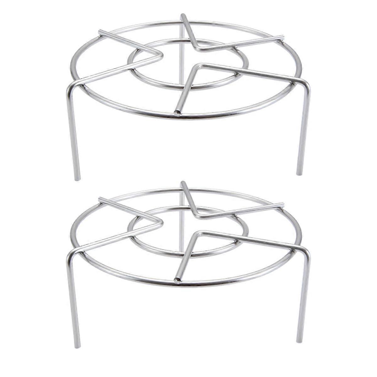 2pcs Stainless Steel Steaming Rack Stand RustResistant MultiPurpose Cooking Trivet for Kitchen